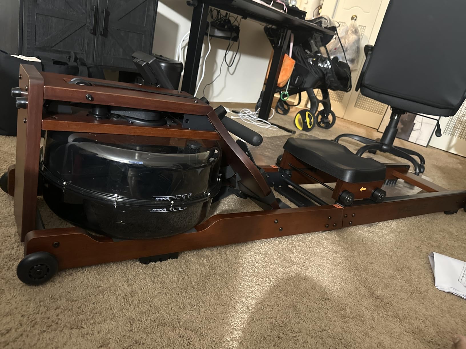 YOSUDA Water Rowing Machines for Home Use- Foldable Rower Machine 400LBS Weight Capacity with Dedicated Monitor & Bluetooth APP, Comfortable Seat customer photo 1