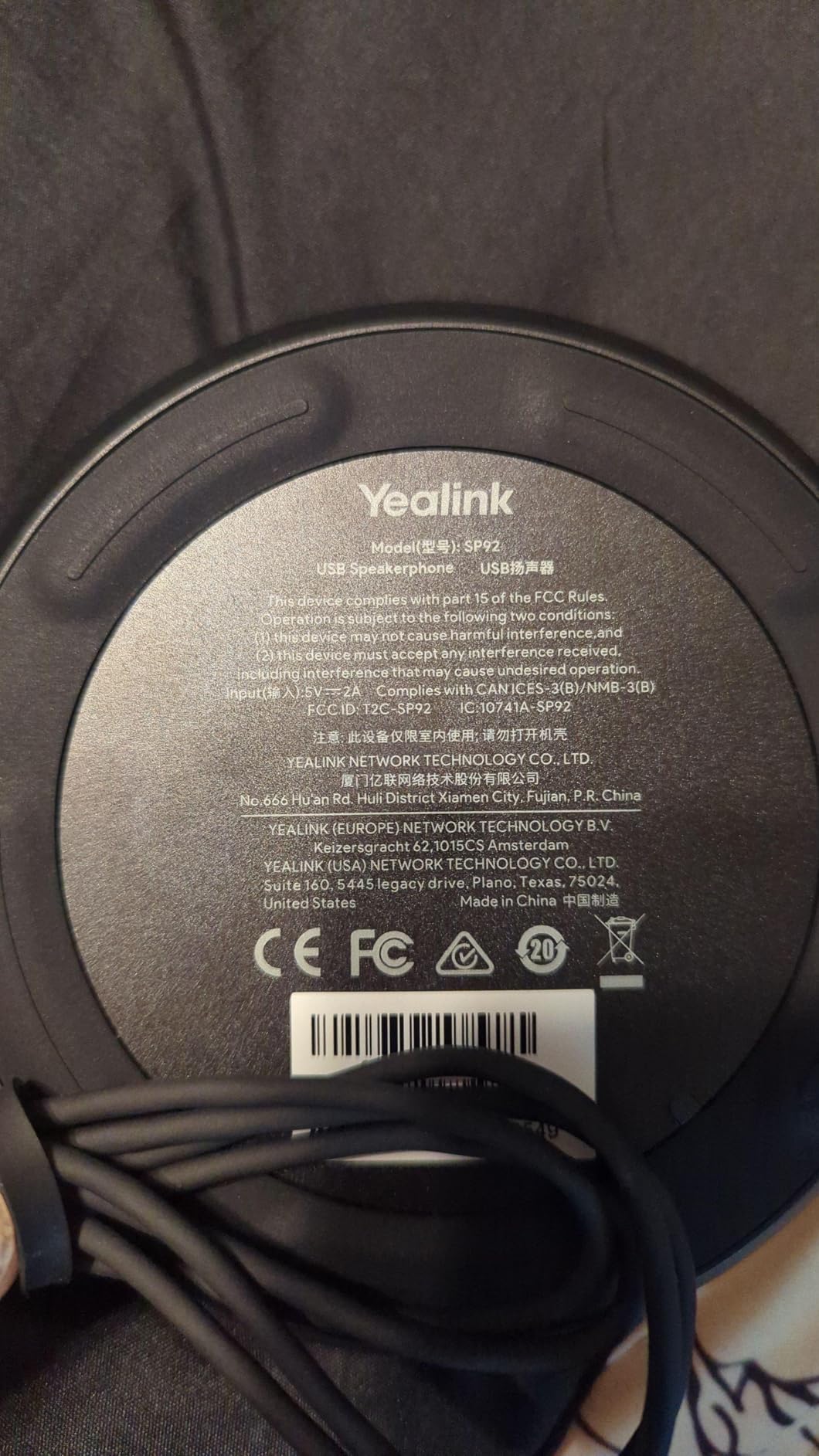 Yealink Sp92 Conference Speaker and Microphone Teams Certified Mic with Al Noise Cancelling 20H Call Time USB Speakerphone for Small Meeting Room, Bluetooth Speaker for Computer/Laptop customer photo 2