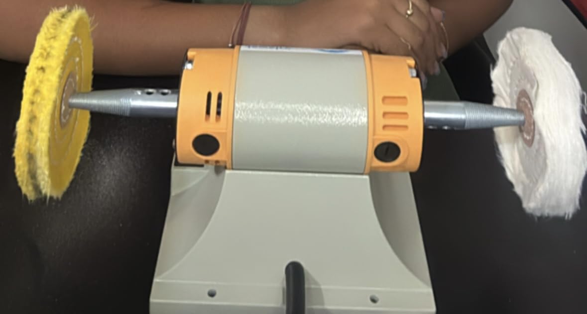 Jewelry Polisher Versatile Polishers & Buffers for Bench Grinder - Ideal for Jewelry Polishing and Finishing Jobs,With 6 Cloth Wheels, 2 Abrasive Fiber Wheels, Safety Glass, 3 Polish Compound customer photo 1