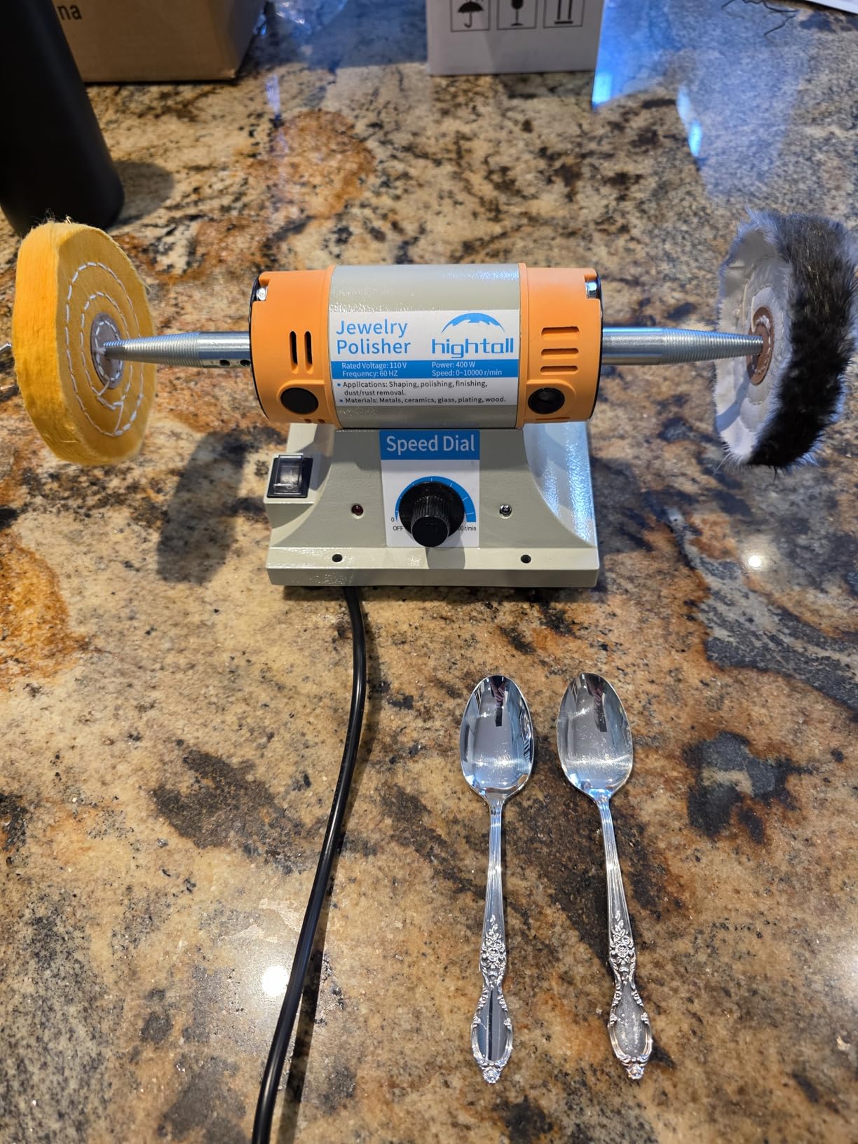 Jewelry Polisher Versatile Polishers & Buffers for Bench Grinder - Ideal for Jewelry Polishing and Finishing Jobs,With 6 Cloth Wheels, 2 Abrasive Fiber Wheels, Safety Glass, 3 Polish Compound customer photo 2