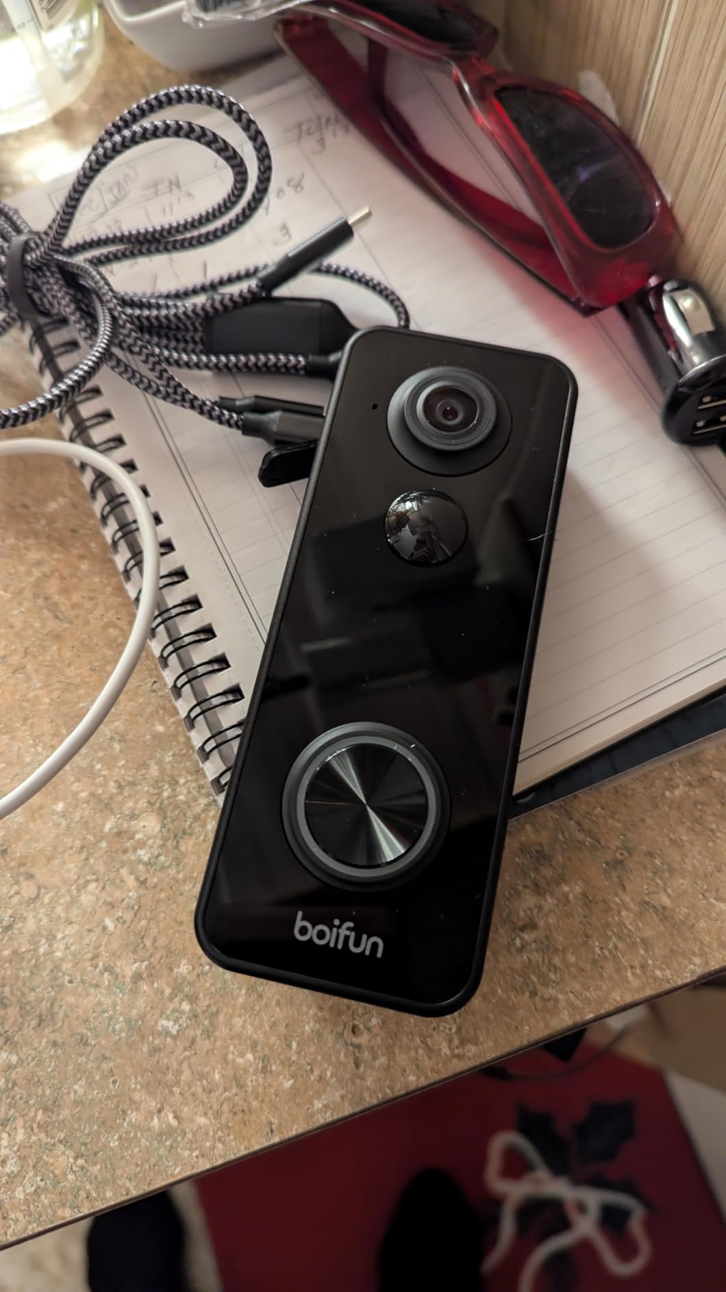 BOIFUN Video Doorbell Camera Wireless, No Subscription, 180° 3MP Ultra Wide-Angle, 2K HDR Night Vision, AI Human Detection & Alert, with Chime, Two-Way Audio, Battery Powered, 2.4 GHz Wi-Fi Only customer photo 1