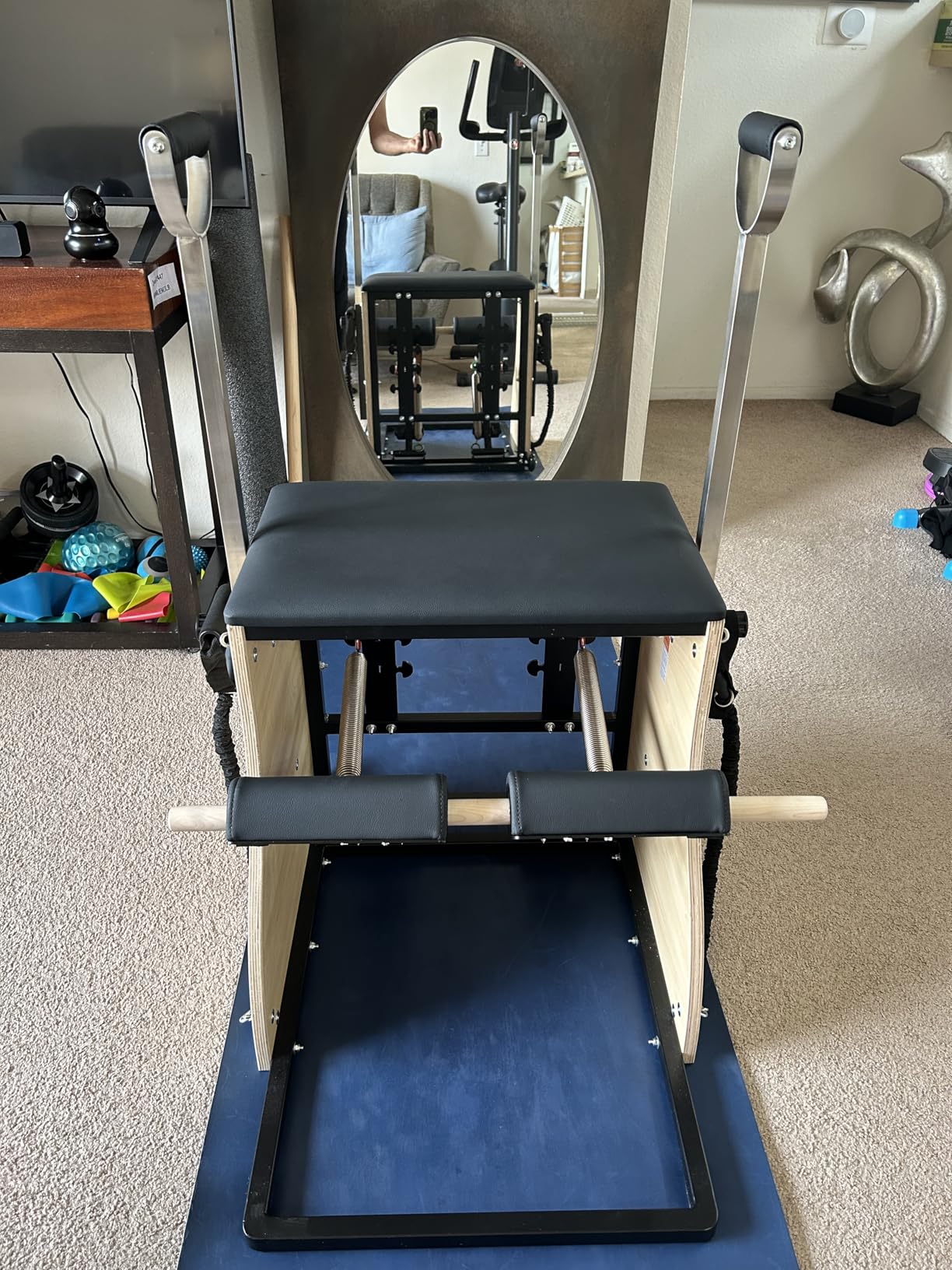 PAETA Pilates Chair,Pilates Combo Chair,Wunda Chair with Resistance Bands, Handles, and Split Pedals, Professional Yoga Chair Pilates Machine for Home and Studio Use customer photo 2