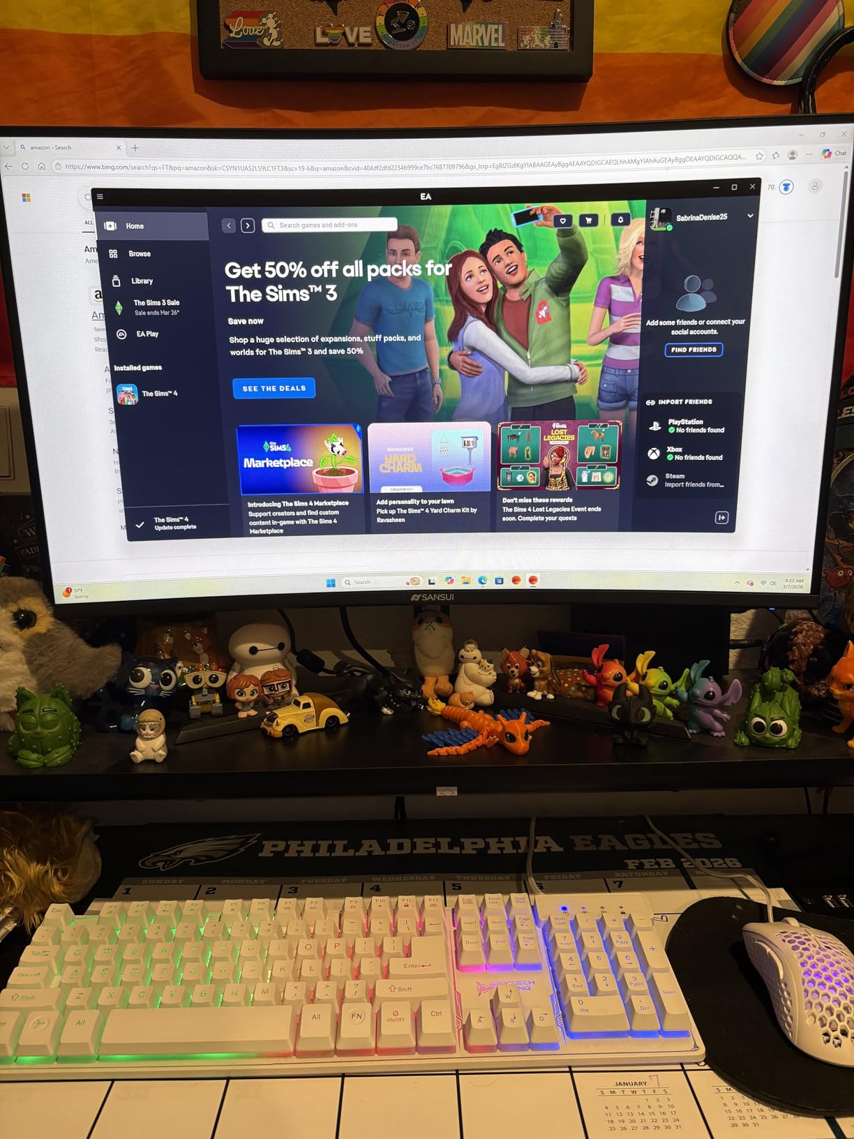 SANSUI Gaming Monitor 27 inch 1440p 300Hz 240Hz, WQHD Fast IPS 1ms Computer Monitor, FreeSync Premium | Brightness 400Nits | 130% sRGB | 10Bits | HDR | ErgoStand | VESA Mount | 2xDP 1.4 & 2xHDMI customer photo 2