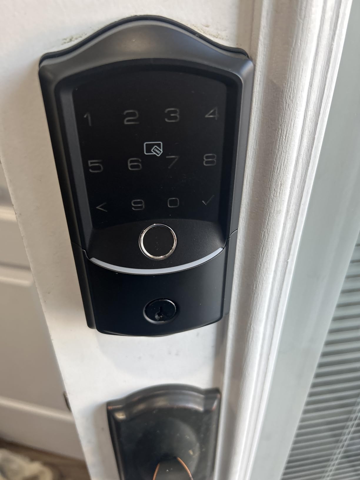 Veise VE027 Built-in Wi-Fi Smart Lock, Fingerprint Keyless Entry Front Door Lock, App Remote & Voice Control, No Hub Needed, Touchscreen Keypad Deadbolt, IP65 Waterproof, BHMA Grade 3, Matte Black customer photo 1