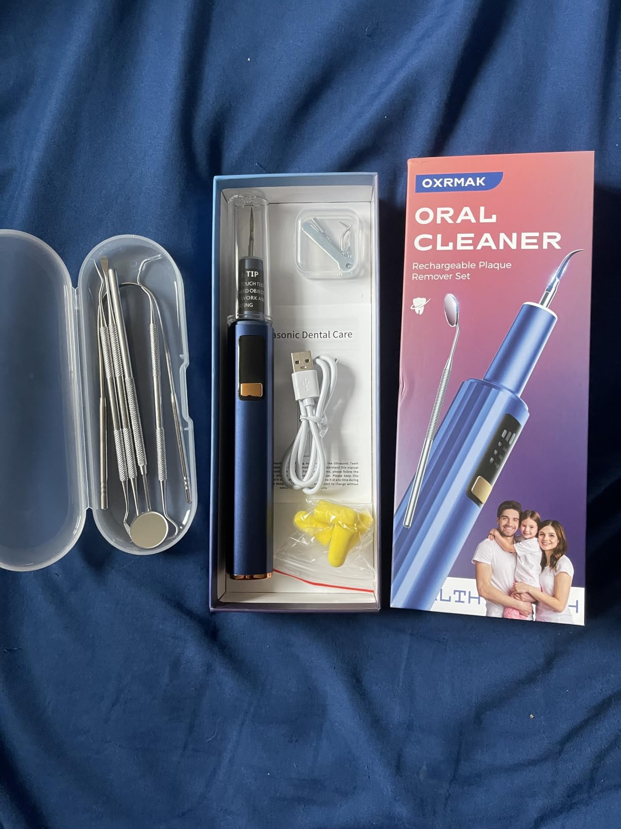 Plaque Remover for Teeth, Dental Tools, Teeth Cleaning Tools with 4 Replaceable Heads, 6-in-1 Dental Pick, LED Light, Waterproof, Rechargeable for Home & Travel Use customer photo 2