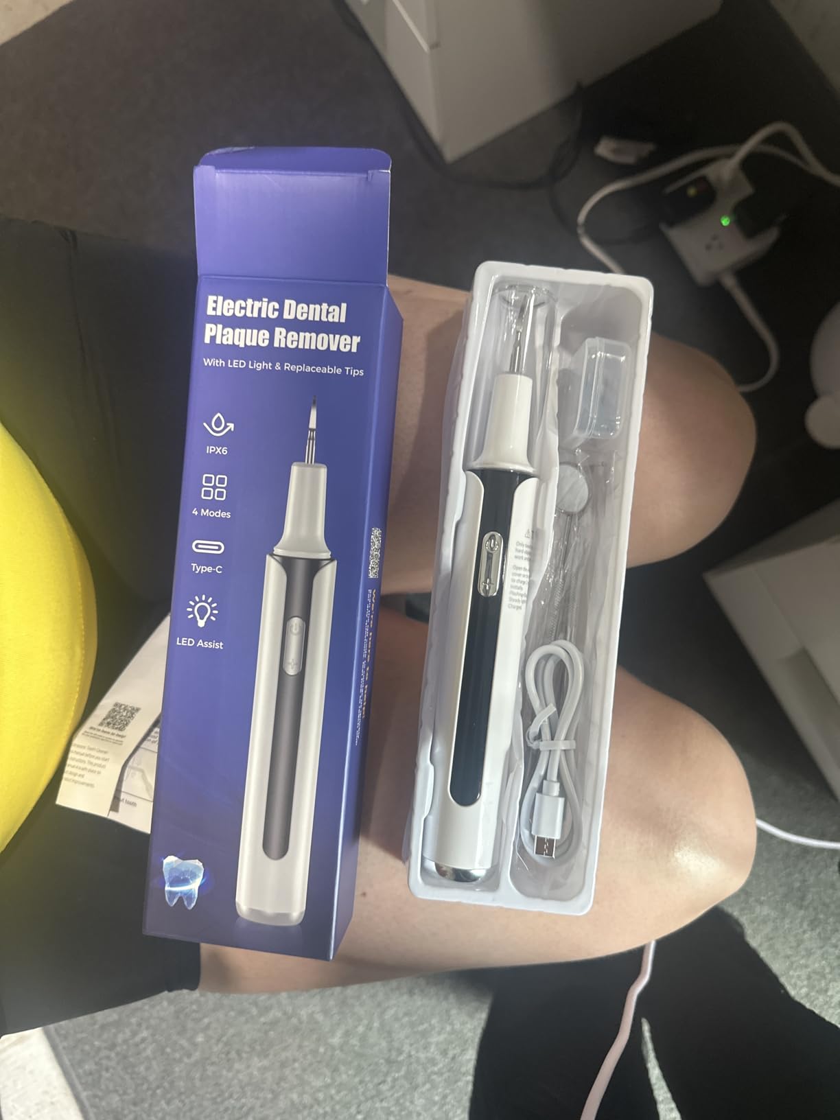 Plaque Remover for Teeth, 4-Mode Electric Tartar Remover with LED Light, Rechargeable Teeth Cleaning Kit, Dental Tools Set with 3 Replaceable Heads customer photo 1