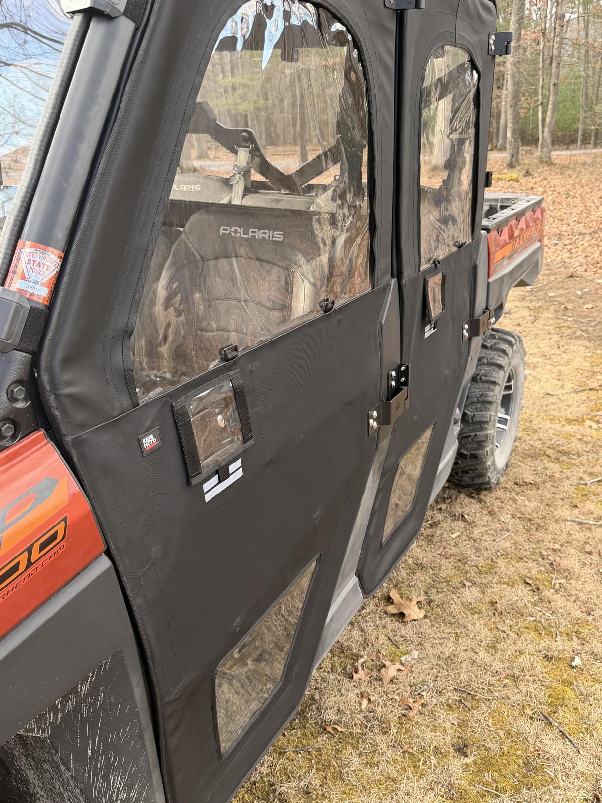 KEMIMOTO UTV Doors With Steel Frame Compatible with Polaris Ranger CREW XP 1000 2019-2026, Cab Enclosure Water-Resistant, Tear-Resistant, Embossed PVC Oxford Fabric Frame Door Kit customer photo 1