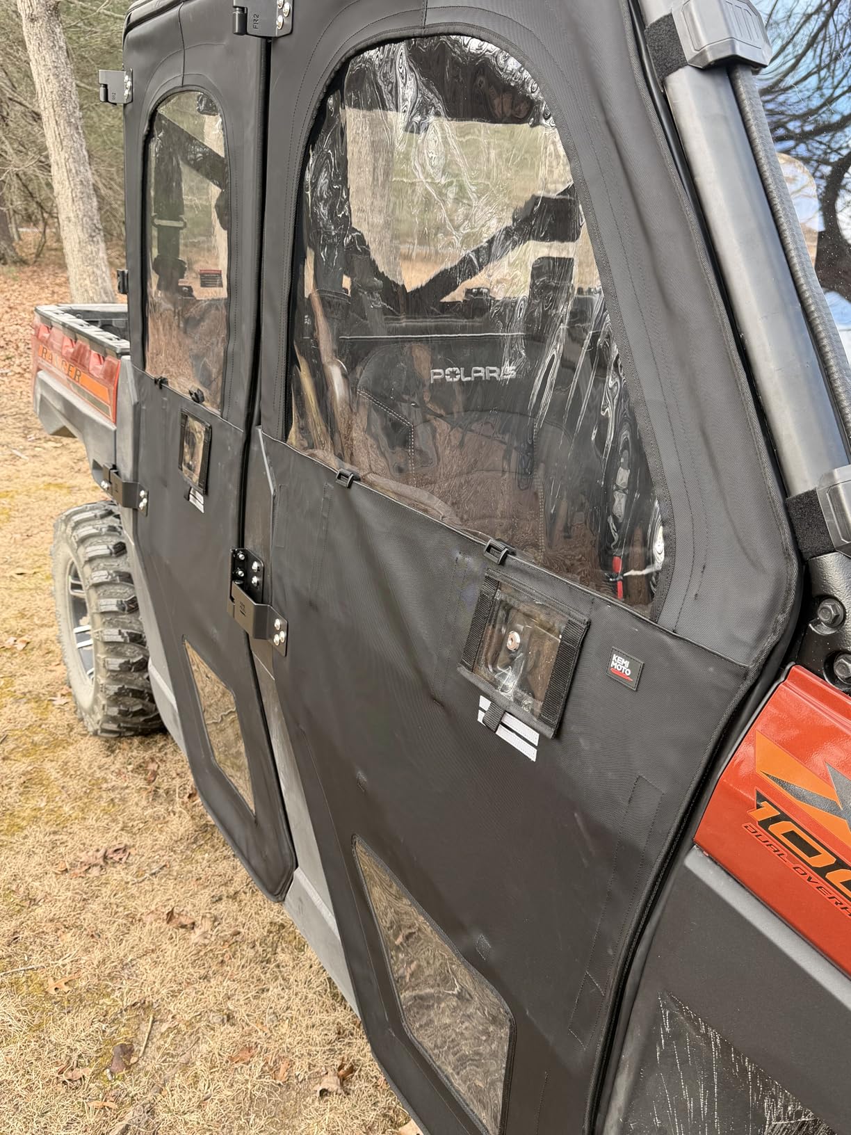 KEMIMOTO UTV Doors With Steel Frame Compatible with Polaris Ranger CREW XP 1000 2019-2026, Cab Enclosure Water-Resistant, Tear-Resistant, Embossed PVC Oxford Fabric Frame Door Kit customer photo 2