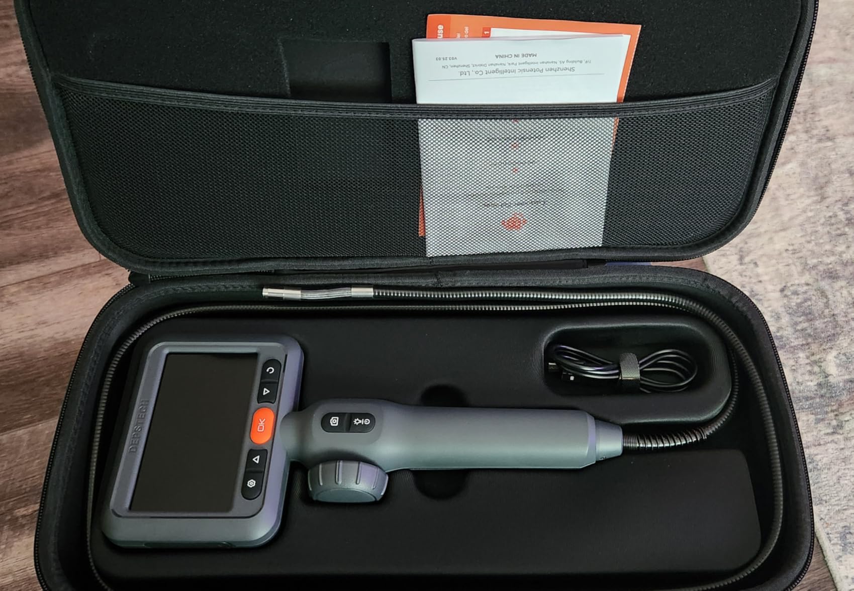 DEPSTECH 10FT Articulating Endoscope Camera with Light: Dual Lens Industrial Borescope with 4.5