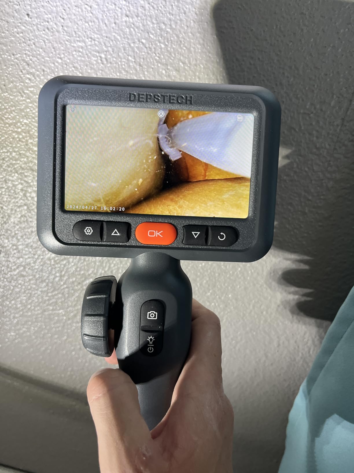 DEPSTECH 10FT Articulating Endoscope Camera with Light: Dual Lens Industrial Borescope with 4.5