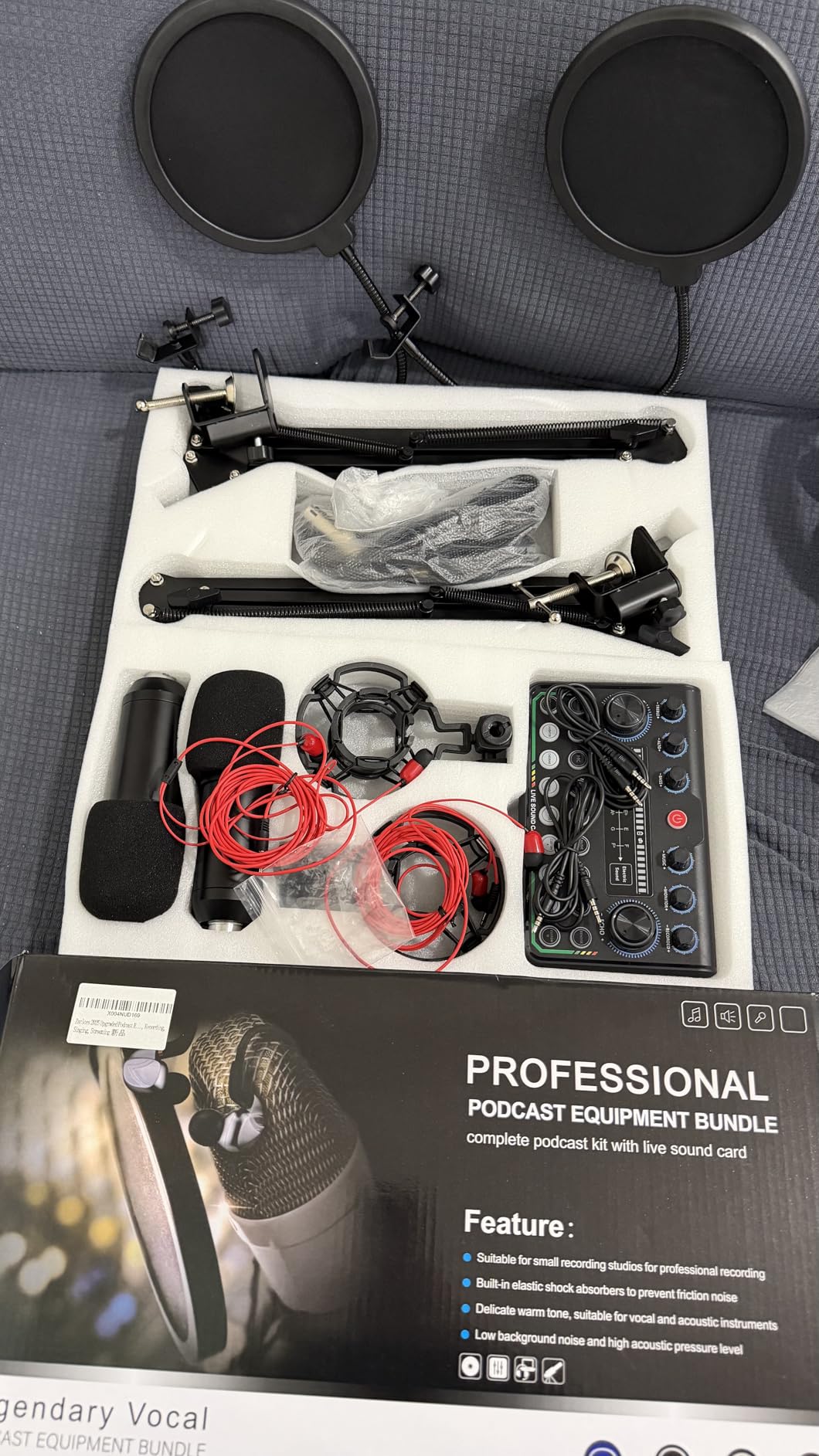 2025 Upgraded Podcast Equipment Bundle for 2, Recording Studio Package with Pro Audio Interface(4 Customize SE) and Podcast Microphone for Gamer Podcasting, Recording, Singing, Streaming customer photo 2