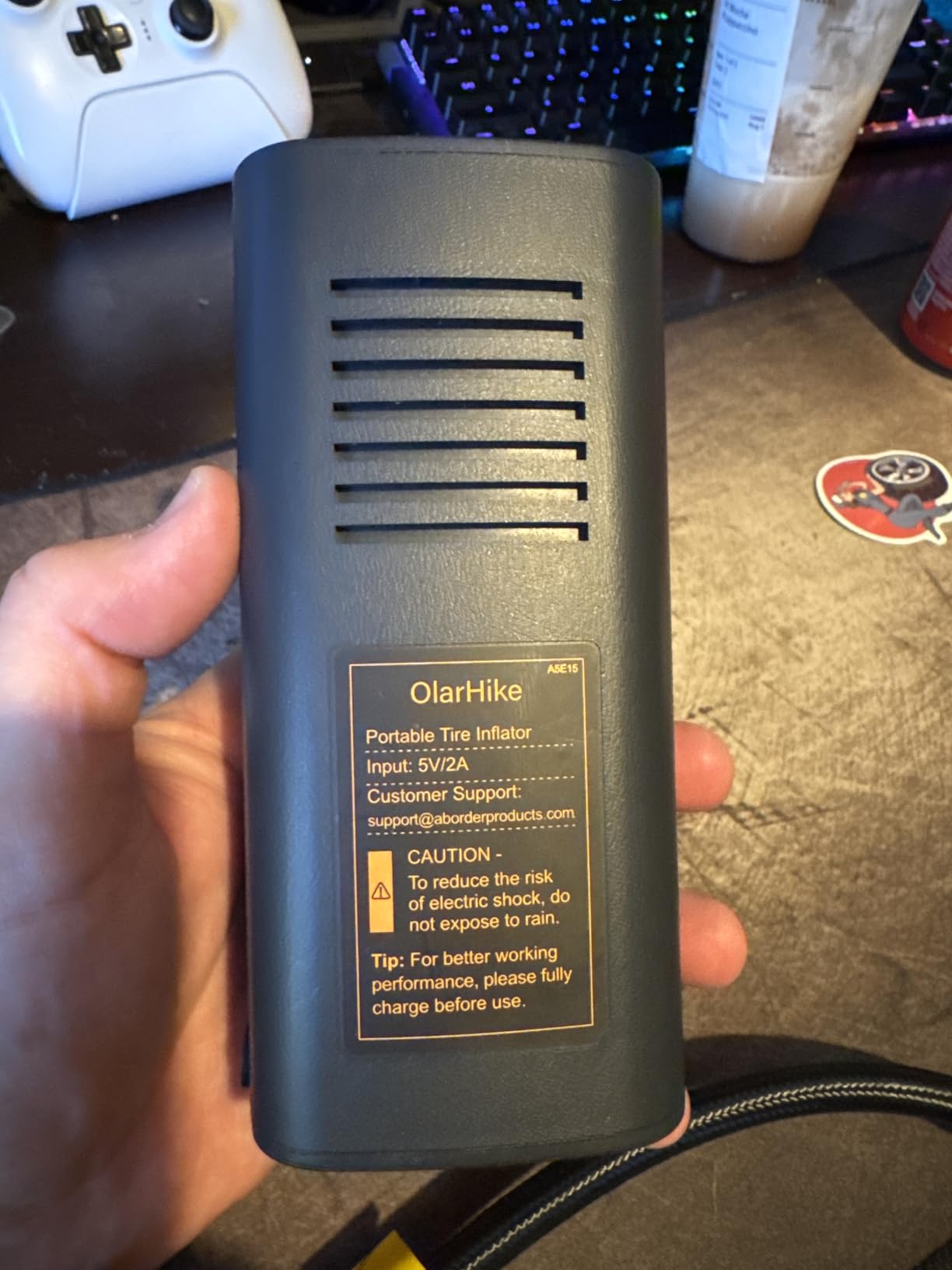 OlarHike Tire Inflator Portable Air Compressor, Smart Dual Hose System, 160PSI Auto Air Pump for Car Tires, Bike,Bicycle, Motorcycles,Electric Pump with LED Light & Digital Pressure Gauge customer photo 2