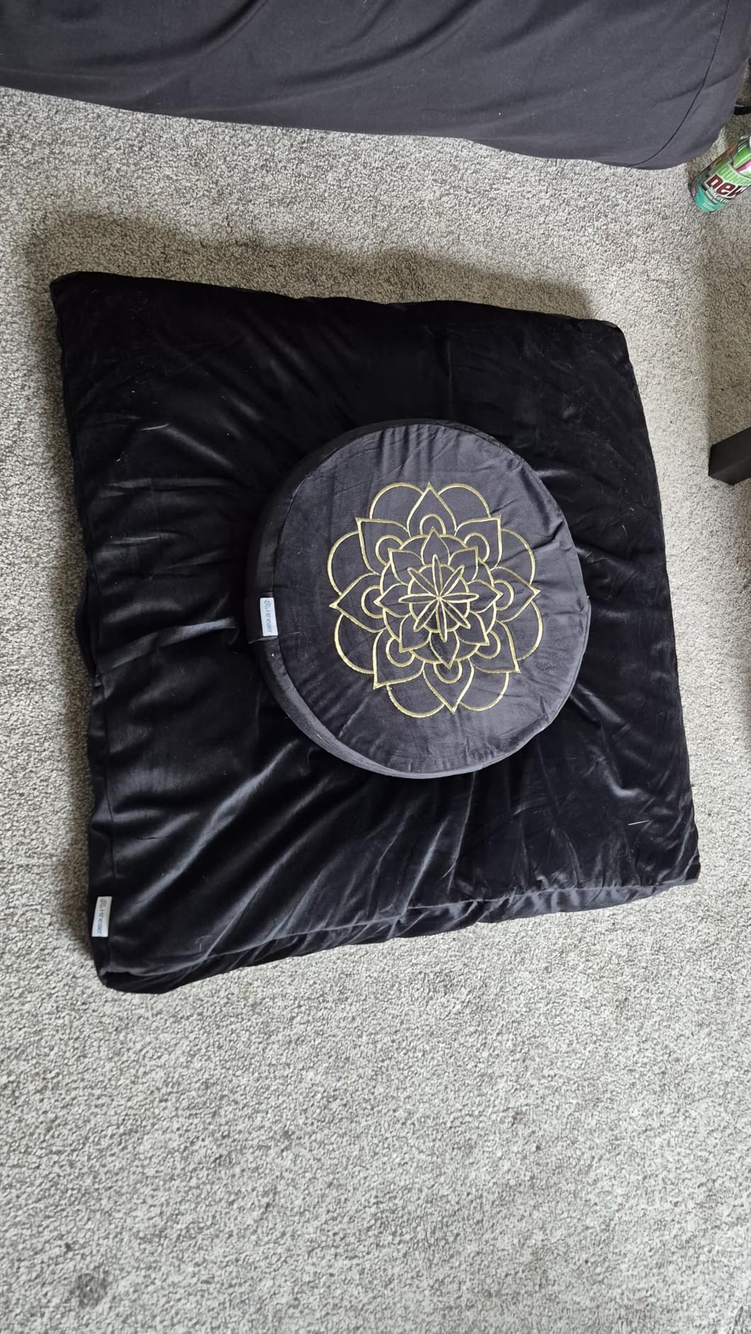 Hihealer Meditation Cushion Set - Large Rose Velvet Zafu & Zabuton Floor Pillow Traditional Tibetan Yoga Bolster for Adults Buckwheat Filled for Comfort Support customer photo 1