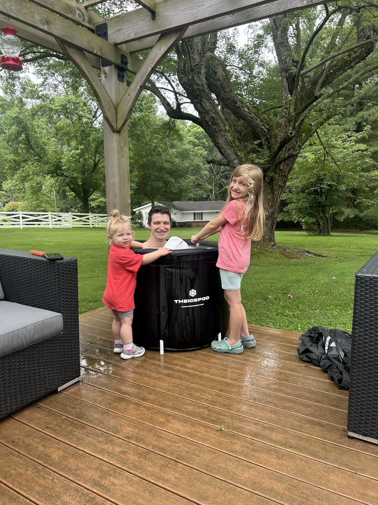 The Pod Company Standard Ice Bath Tub, 84 Gallon Cold Plunge Tub with Cover Lid, Portable Inflatable Ice Plunge Tub for Adults, Side Drain, Chiller Compatible (Requires Conversion Kit) customer photo 2