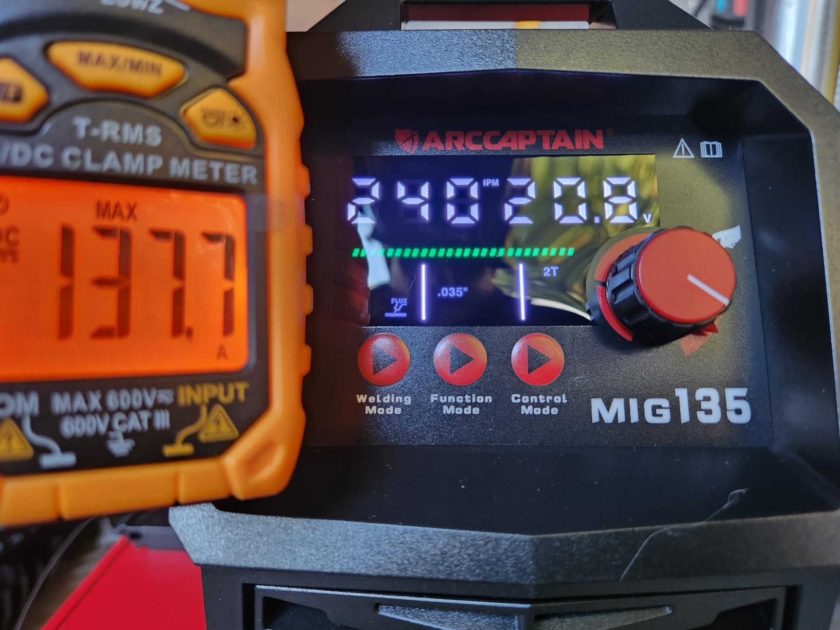 ARCCAPTAIN 135A MIG Welder, 2025 Newest [Large LED Display] 110V Welder Flux Core MIG, Lift TIG, Stick, 3 in 1 Welding Machine Gasless MIG Welder Machine 110V, IGBT Inverter Welder with Synergy, 2T/4T customer photo 2