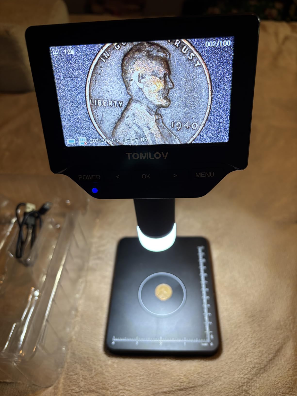 TOMLOV DM4W Microscope with Weighing Scale: 4.3