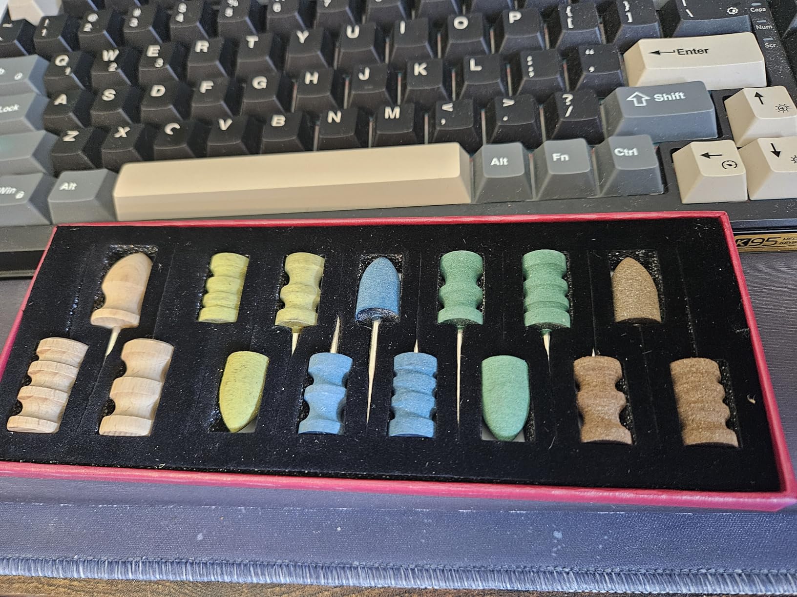 Leather Edge Burnishing Bits - Complete Set of 15 for Full Edge Finishing on Leather from Soft to Firm (240/400/600/1000 Grit Sanding Bits + Beechwood Burnishers), Compatible with Rotary Tools customer photo 1