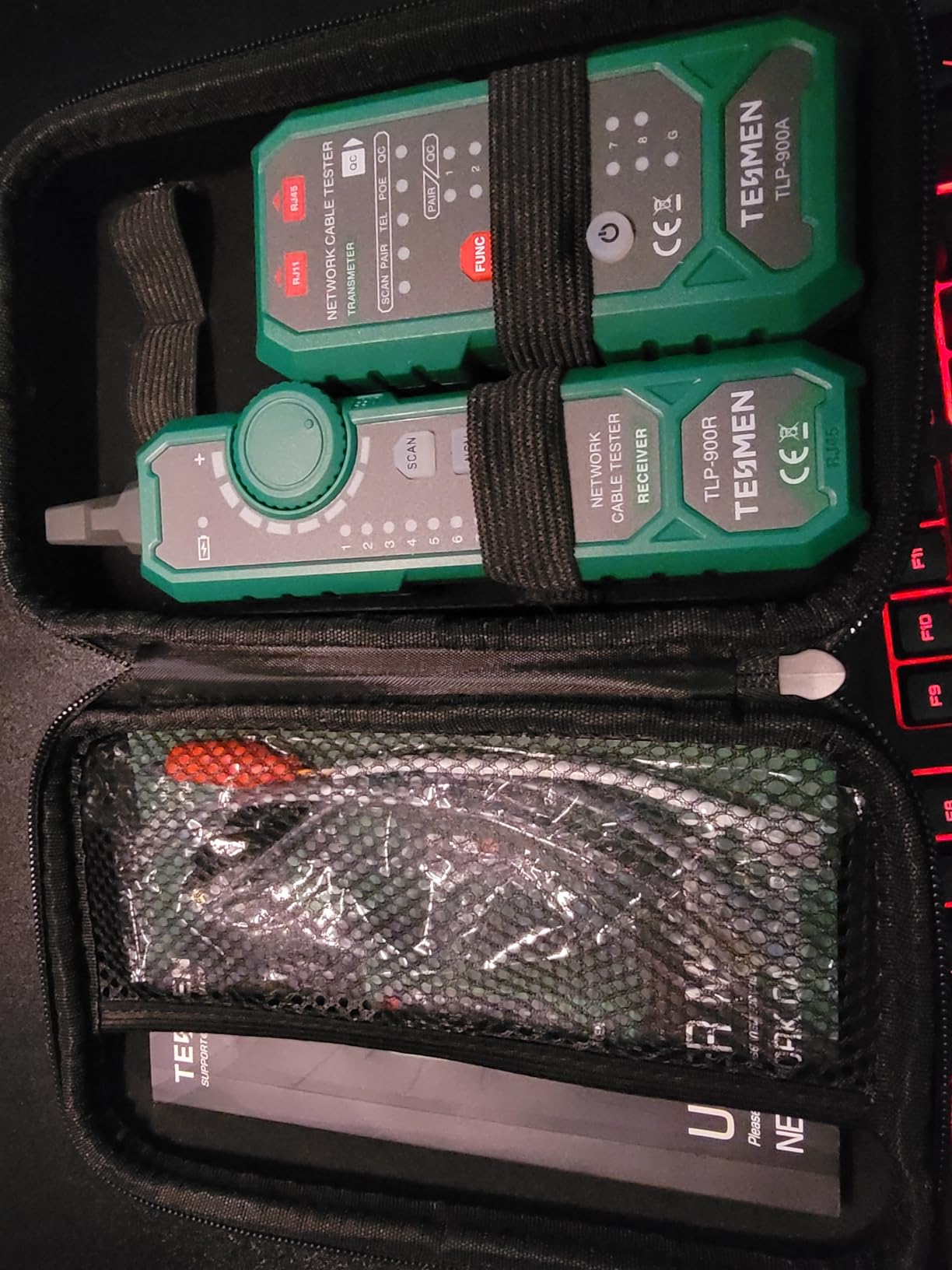 TESMEN TLP-900AR Network Cable Tester, RJ11 RJ45, for CAT5/6/POE/STP, Multi-function Cable Tracer with Pairing, Continuity, QC&NCV, Suitable for Ethernet, Telephone, Wire maintenance and sorting-Green customer photo 1