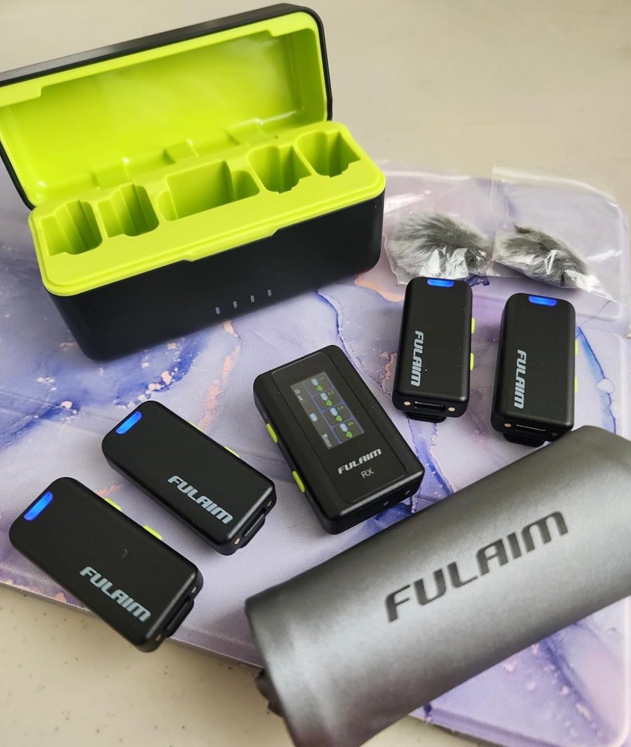 FULAIM X6 Pro Wireless Lavalier Microphones with 4 Transmitter with Charging Case for iPhone, iPad, Android, Camera, Lapel Mic with 48KHz 24Bit, Noise Cancellation for Video Recording, Vlog customer photo 2