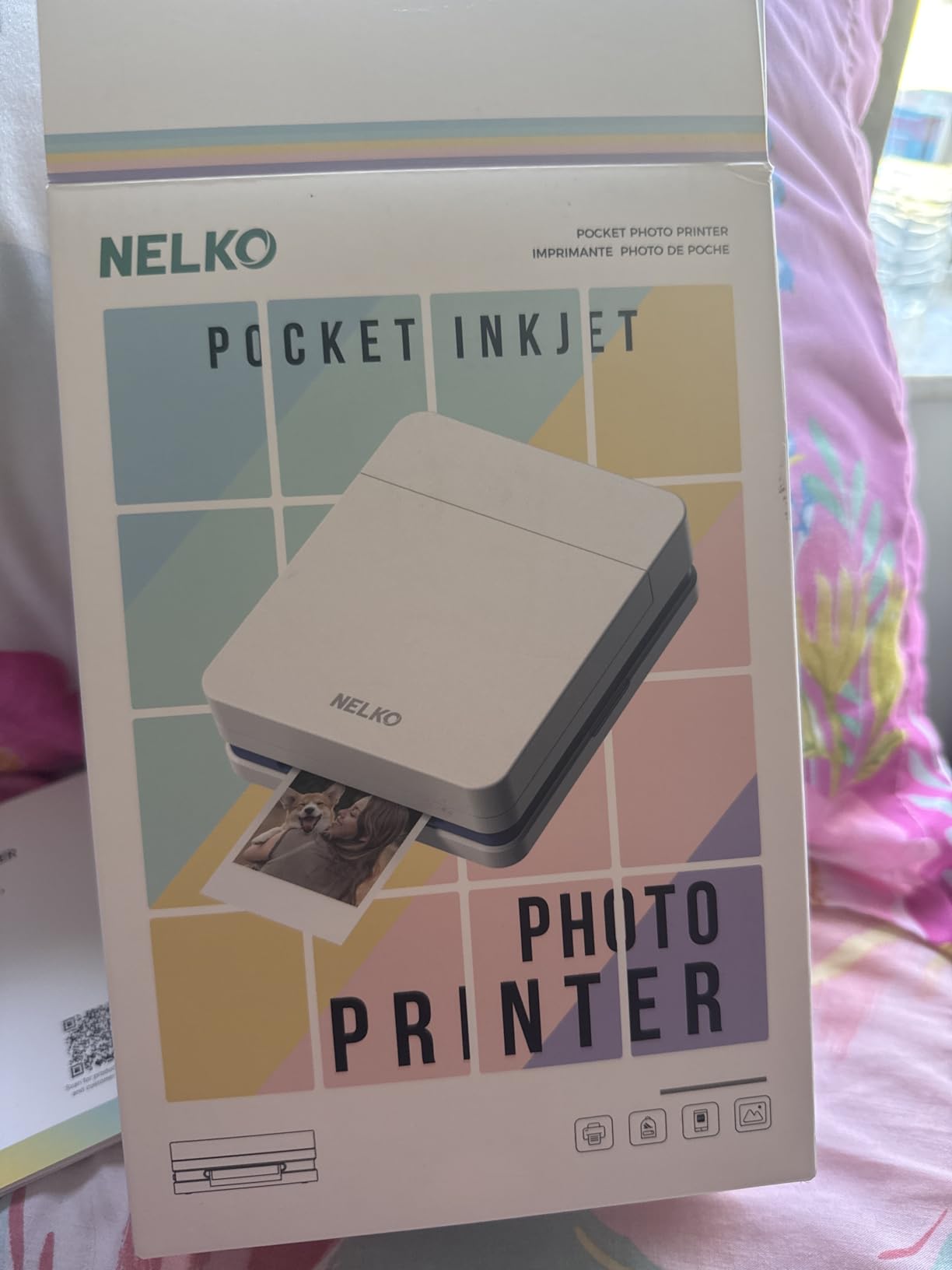 Nelko Photo Printer, PP01 Color Mini Portable Printer, Instant Smartphone Inkjet Printer, Sticky-Back Rechargeable Portable Picture Printer for iOS & Android, Perfect for Valentine's Day Gift, White customer photo 1