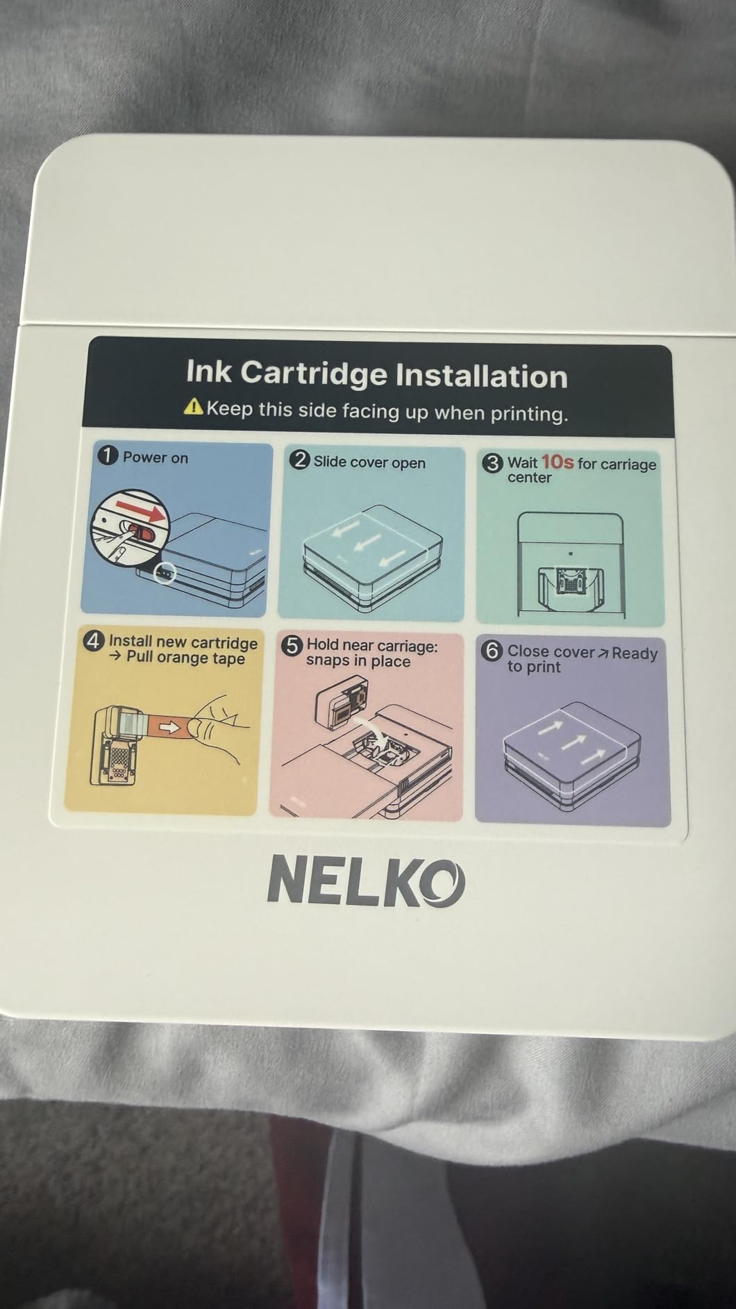 Nelko Photo Printer, PP01 Color Mini Portable Printer, Instant Smartphone Inkjet Printer, Sticky-Back Rechargeable Portable Picture Printer for iOS & Android, Perfect for Valentine's Day Gift, White customer photo 2