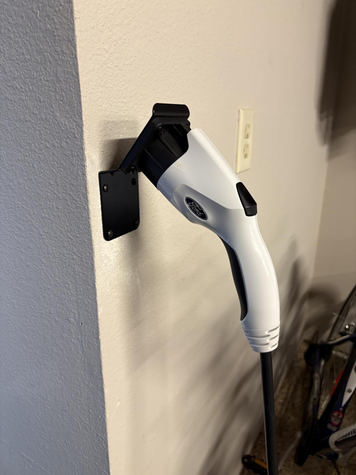 Anina EV Charger Holder for SAE J1772, Space Saving Downward Angle Design, Wall Mount Electric Vehicle Charging Cable Hanger for Portable Electric Car Charger customer photo 1