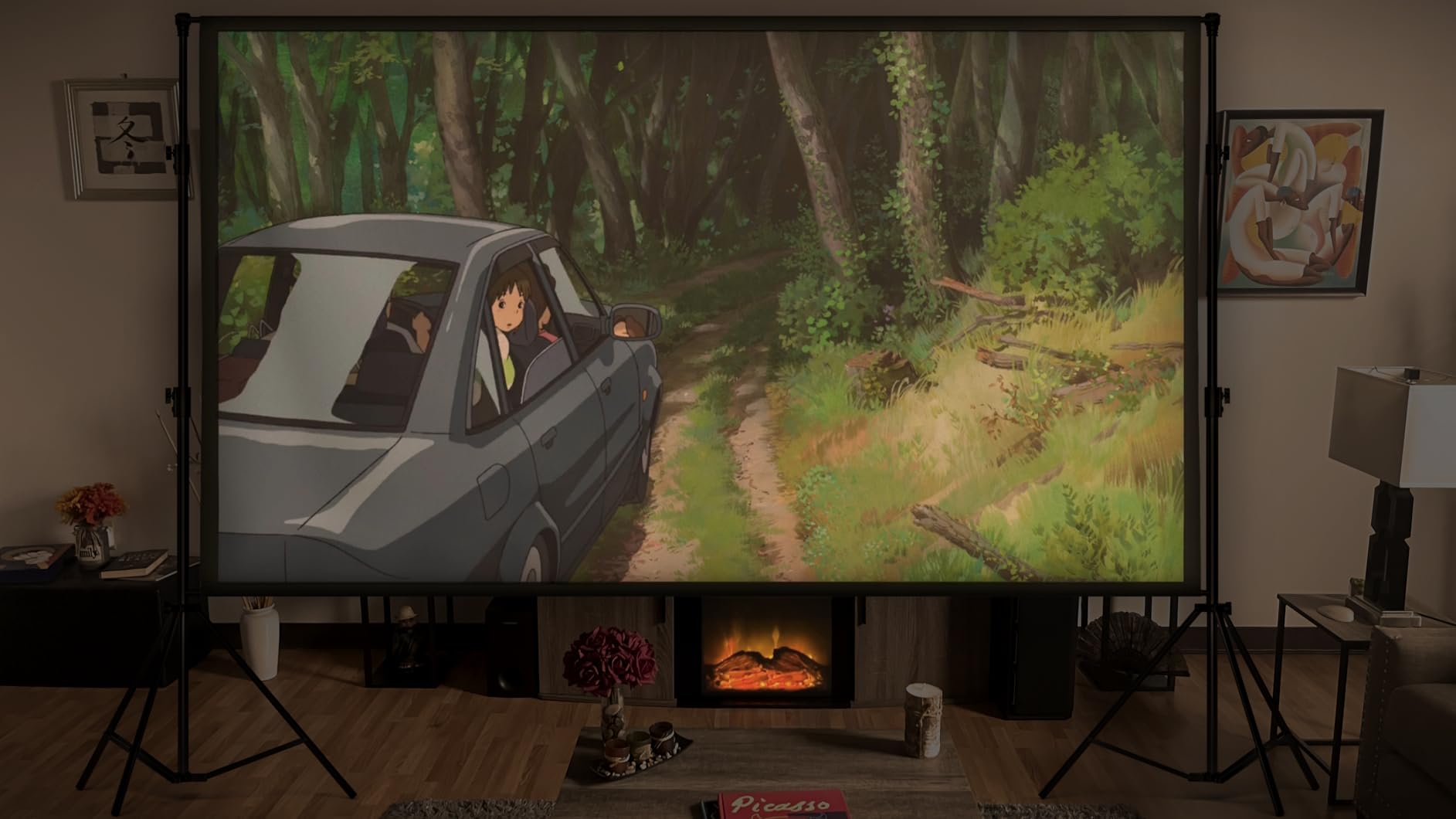 Projector-4K with WiFi and Bluetooth:[3200 ANSI/AI Auto Focus/Built-in APPs] Outdoor-Projector Smart OS 2.0 & 50W DoIby, ONOAYO Portable Proyector Compatible with Netflix/YouTube/PrimeVideo Upgraded customer photo 1