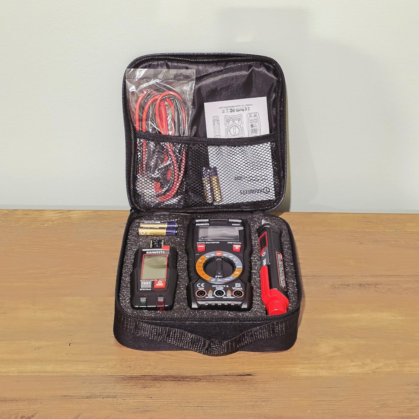 KAIWEETS Electrical Test Kit KIT01, Digital Multimeter, Smart Non-Contact Voltage Tester & GFCI Outlet Tester with LCD, Complete Set with Carrying Case & Batteries for Electrician, DIY & HVAC customer photo 2
