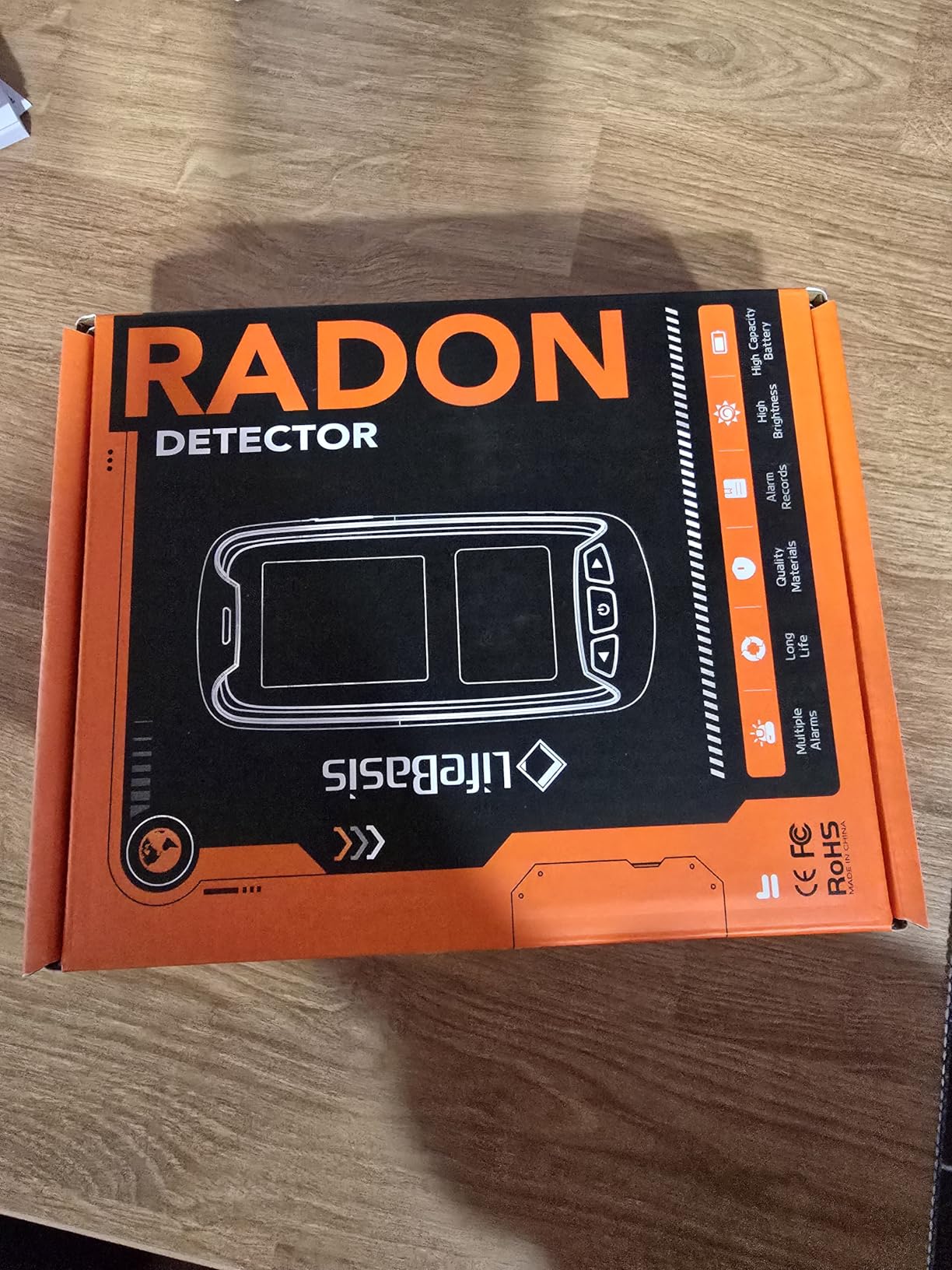 LifeBasis Portable Radon Detector with TFT Color Display, First Result in 6 Hours, Rechargeable Radon Monitor for Home Basement, 504-Day Accurate Data Storage, Visual & Audible Alarm, pCi/L or Bq/m³ customer photo 1