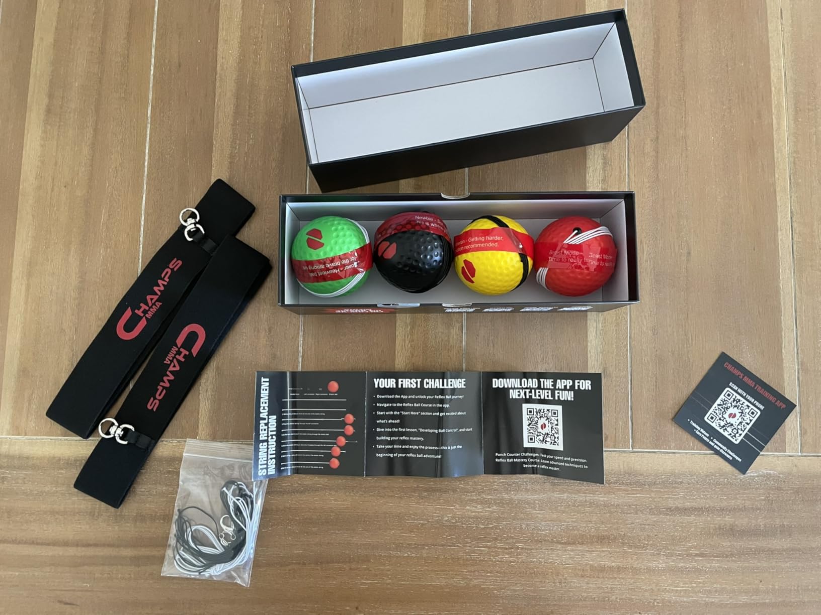 Boxing Reflex Ball Set with Punch Counter App- 4 Box Balls with Varying Weights, 2 Headbands and 4 Spare Strings to Improve Speed, Hand-Eye Coordination for Men, Kids Boxing Equipment MMA Gear Gift customer photo 1