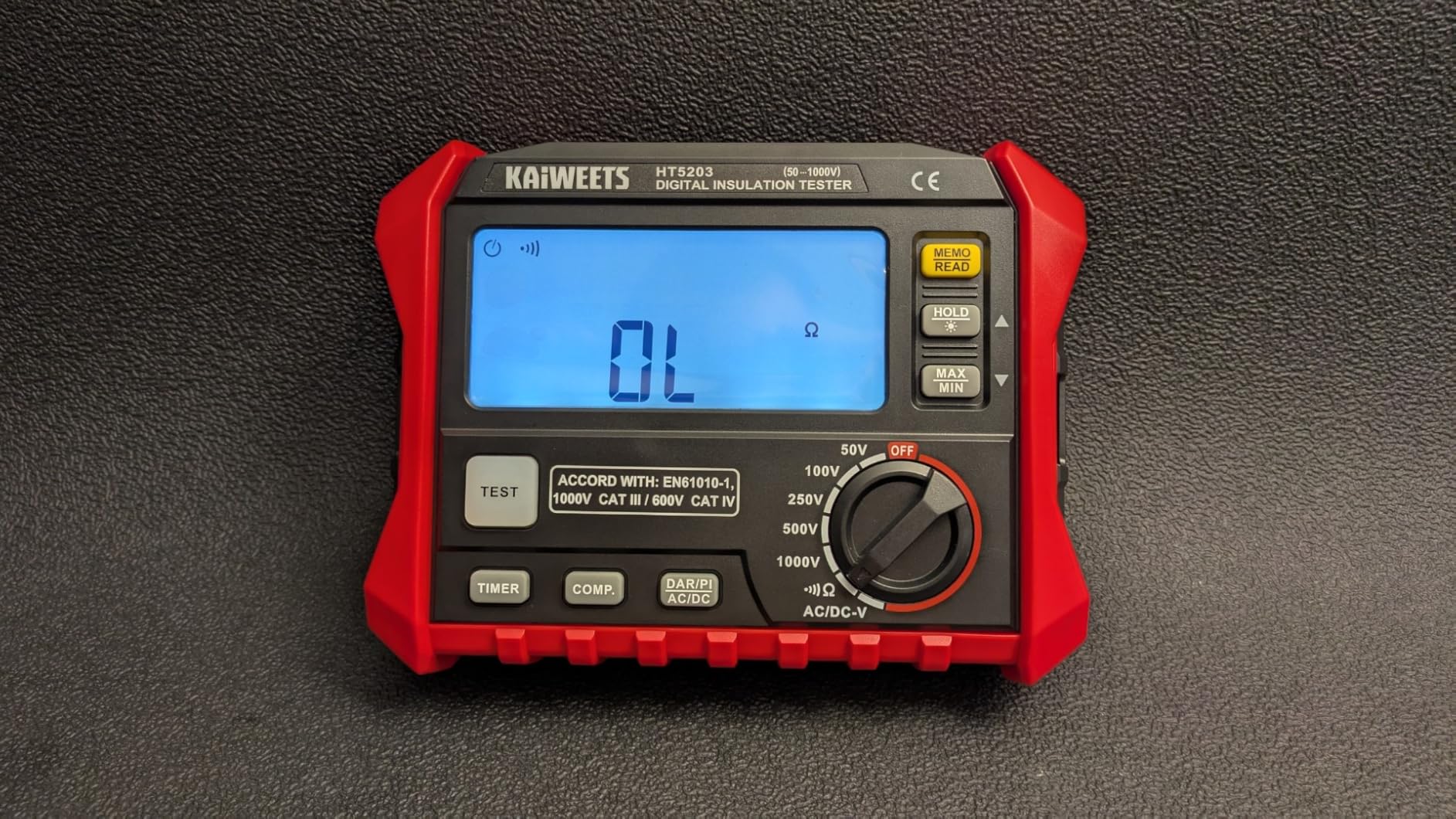 KAIWEETS Megohmmeter, Insulation Resistance Tester, Up to 100G, 50V/100V/250V/500V/1000V, One-Touch DAR/PI, with AC/DC Voltage Testing for Motors, Solar, HVAC customer photo 2
