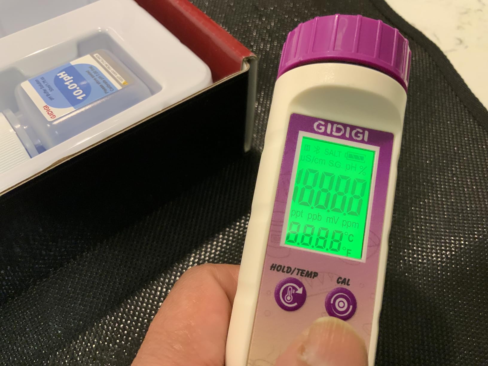 pH Meter Food Digital Electronic pH Tester for Fermentation 3*50ml pH Buffer Calibration Solution Kits Hot Sauce Food Tester Probe for Cheese Sourdough pH Temperature pH Test Strips for Acidity customer photo 2