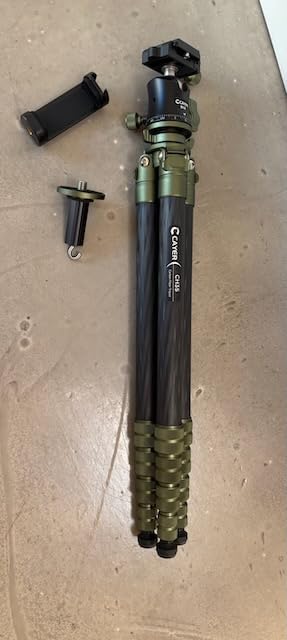 Cayer CH35 Travel Camera Tripod with Ball Head, Compact Carbon Fiber Tripod, 53.6