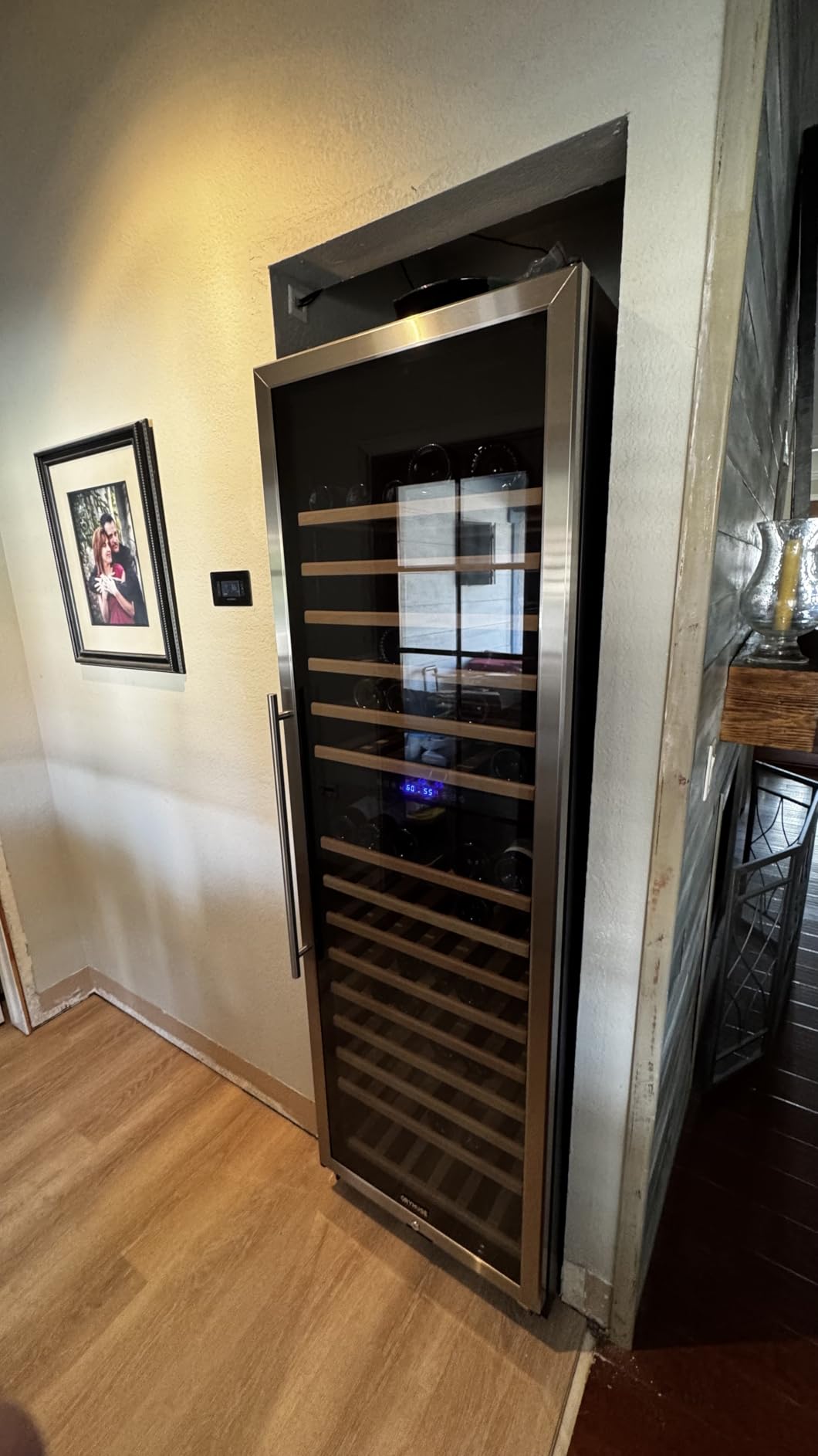 24 Inch Wine Cooler Refrigerator, 46 Bottle Dual Zone Wine Fridge with Stainless Steel Glass Door, Adjustable Shelves, Upgraded Compressor, Built-In Freestanding for Home, Bar, Kitchen customer photo 2