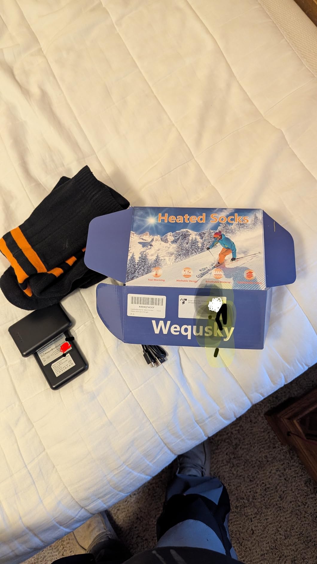 Heated Socks for Men Women, Rechargeable Electric Heated Socks with 4 Heating Levels, Washable Warm Socks for Winter Hunting Outdoor Working Skiing Hiking Cycling Camping Fishing customer photo 1