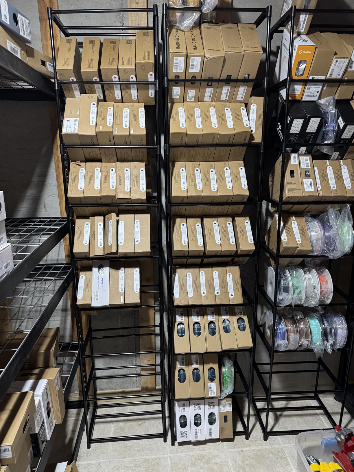 9-Tier 3D Printer Filament Storage Rack, Heavy Duty Metal Spool Holder Holds 54x1kg, Tool-Free Assembly, Modular Design for Home Office Workshop customer photo 1