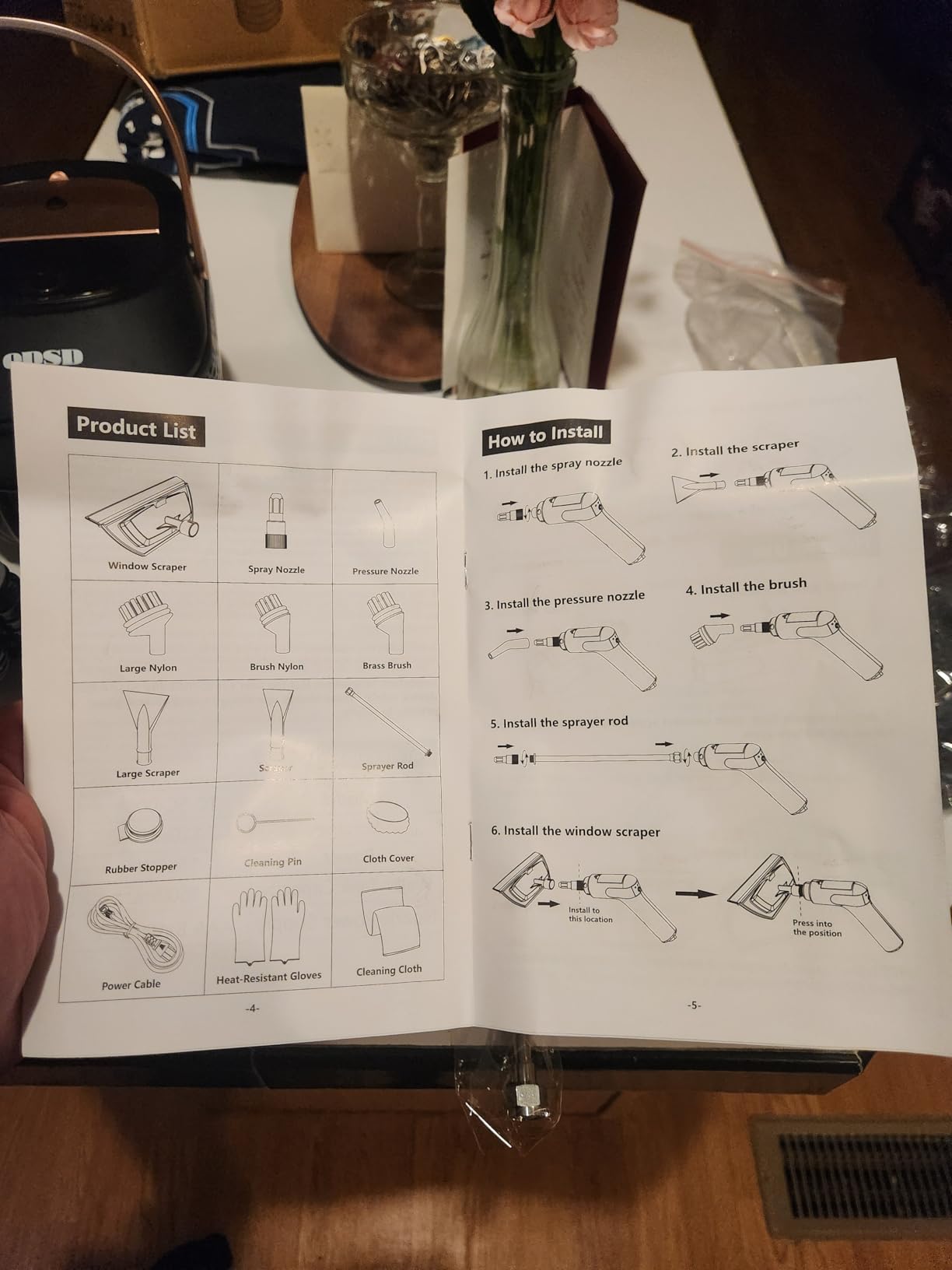 ODSD Steam Cleaner for Home & Car, 3-Level Adjustable Steamer for Cleaning, 15s Heat-Up & 1.6L Large Tank, Handheld Steam Cleaner for Car Detailing, Home, Tile, Grout,Furniture with 15pcs Accessories customer photo 2