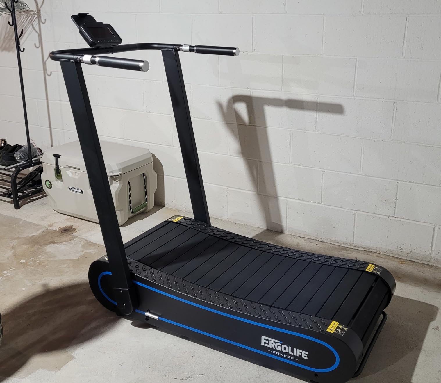 ERGOLIFE Curved Treadmill with Non-Electric Motorized, 2-in-1 Folding Treadmill with APP for Home Workout, Compact Manual Walking Pad, Office Running Machine with LCD Display customer photo 1