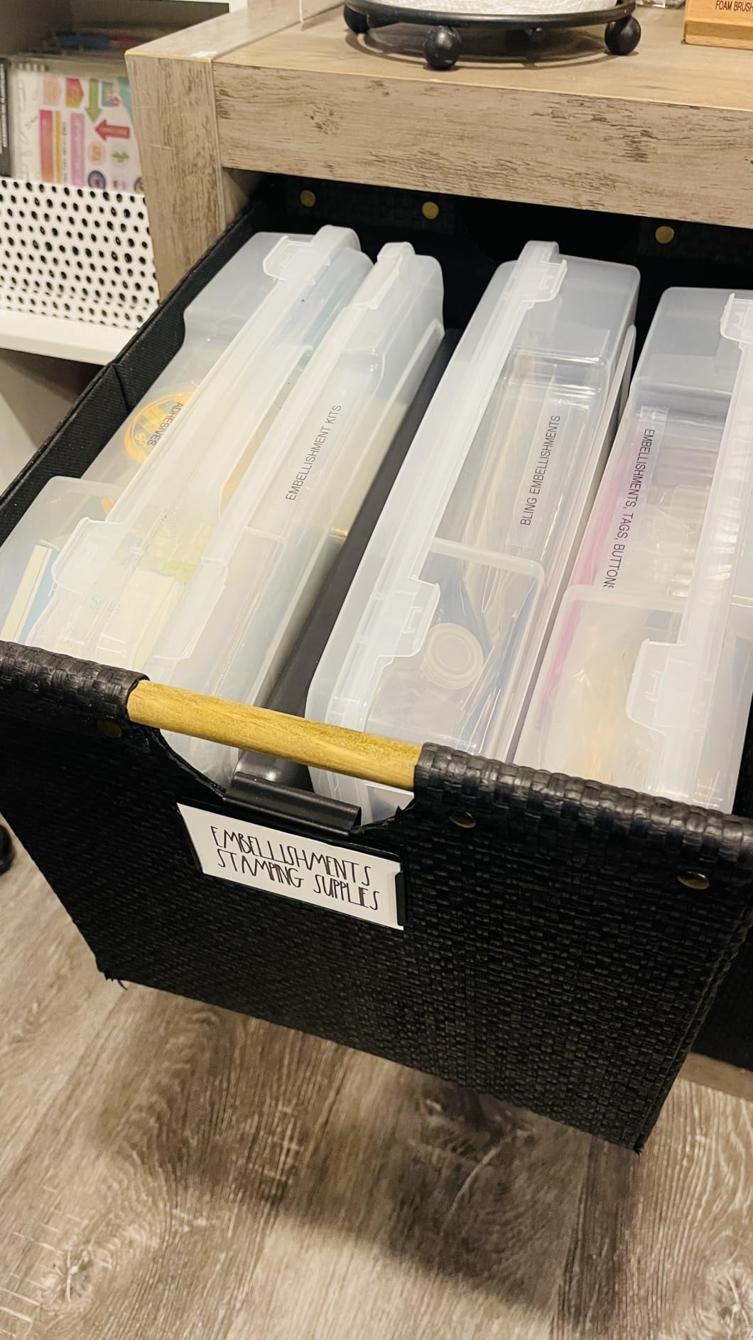 IRIS USA Board Game Storage Craft Organizer Box with Snap-Tight Latch Lid, 2-Pack Portable Plastic Case Bin for Puzzles, Magazines, Hobbies, Art Supplies, Fits 8.5