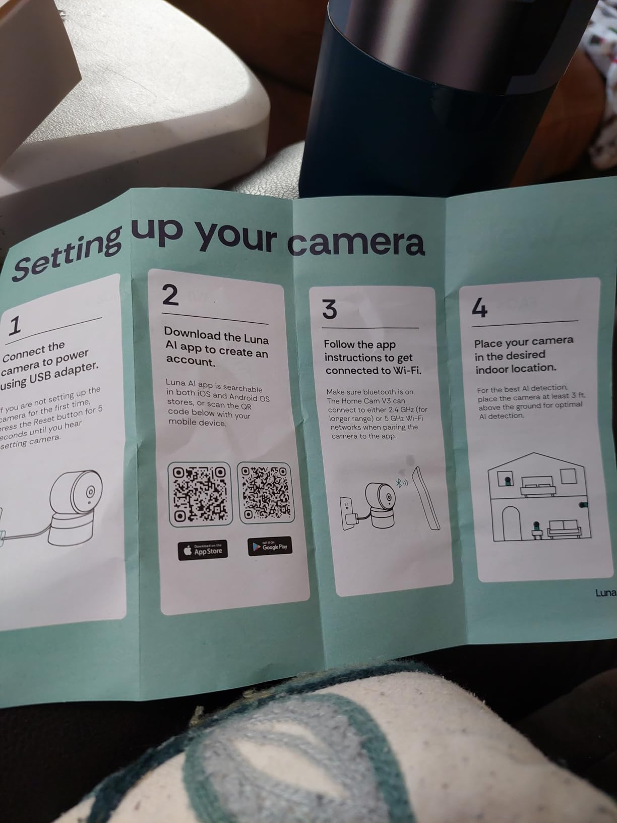 Luna 2K Indoor Cameras for Home Security, 2.4GHz & 5GHz WiFi, 360-Degree Pan-Tilt, Built-in Spotlight, Human Auto Tracking, Siren, Pet/Dog/Baby Camera with Phone app, White (2026 Upgrade Version) customer photo 2