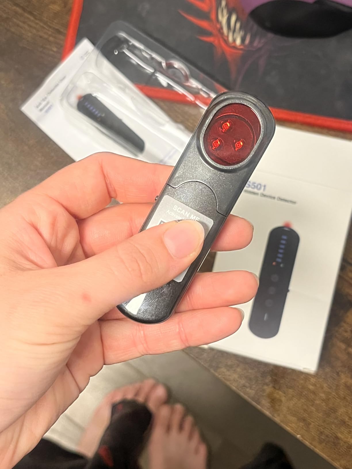 Anti-Spy Hidden Camera Detector with 99% Accuracy,Find GPS Trackers &Listening Devices Portable Privacy Protector for Hotel/Travel,Anti-Surveillance RF Bugs Detector with LED (Black) customer photo 2