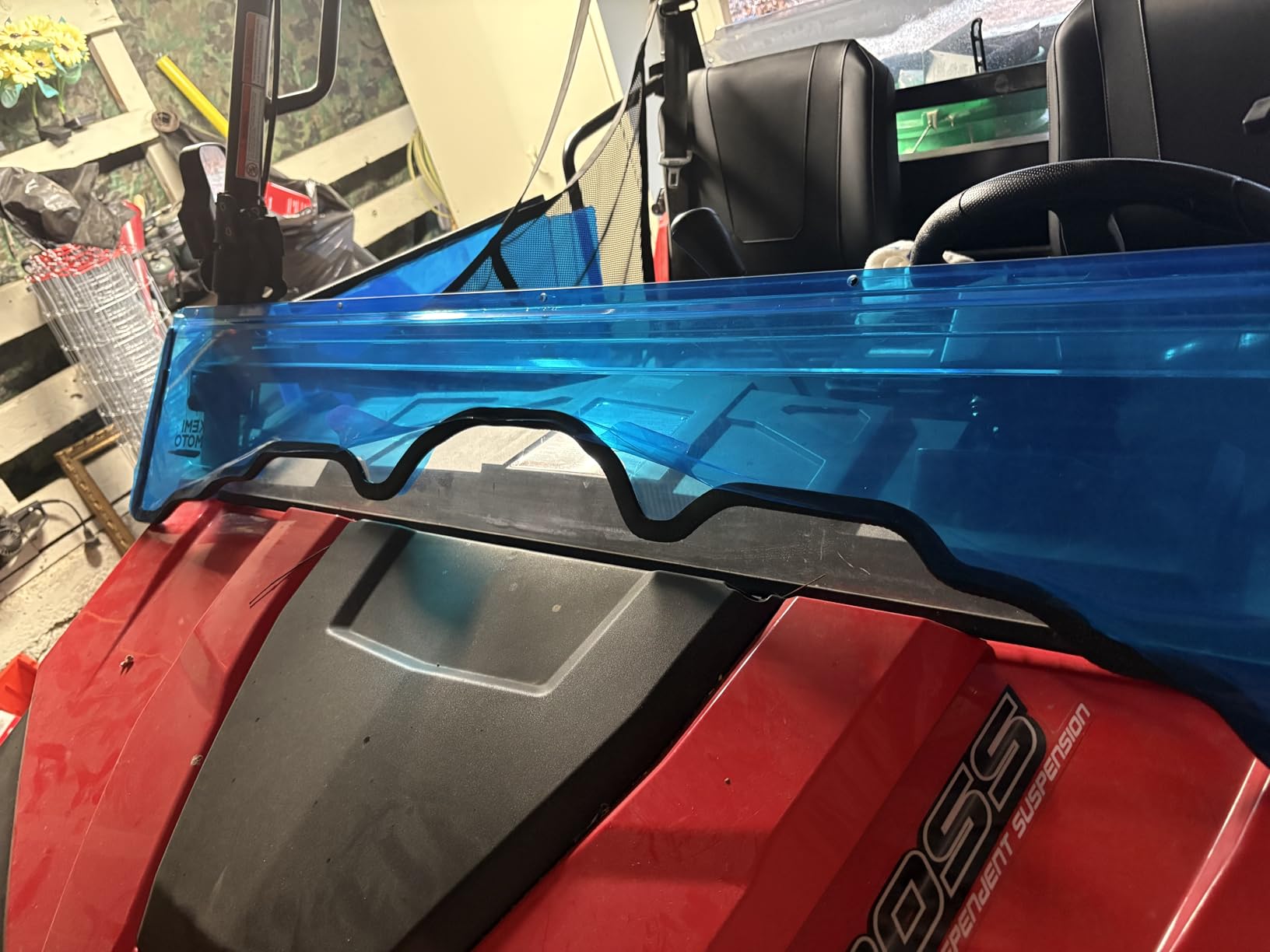 KEMIMOTO 2-in-1 PC Removable Front Windshield Pre-installed rubber Seal Strips Windshield Compatible with UTV Hisun, Msu, Axis, Coleman, Bennche Bighorn, Cub Cadet Challenger 500/700 customer photo 1