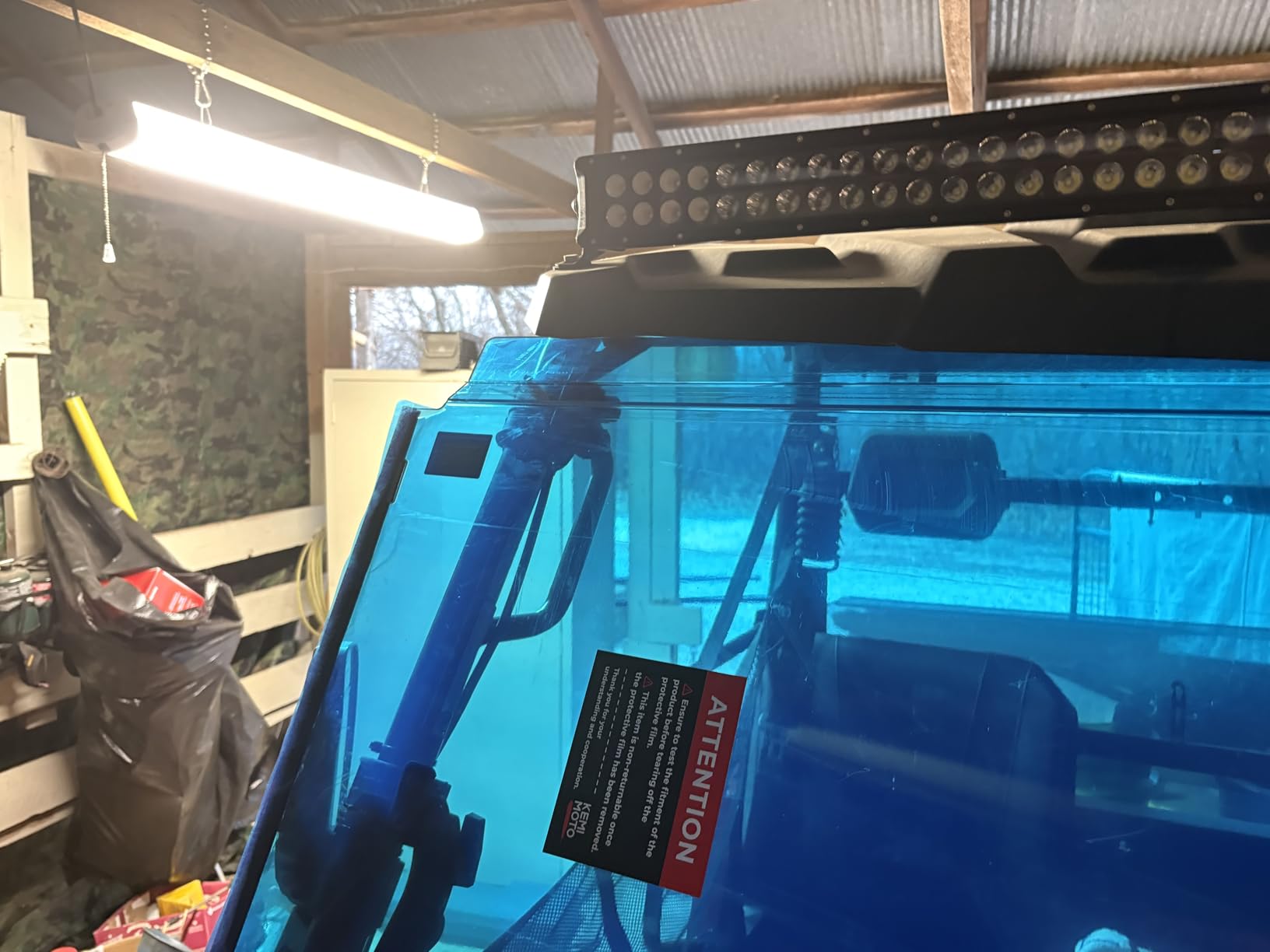 KEMIMOTO 2-in-1 PC Removable Front Windshield Pre-installed rubber Seal Strips Windshield Compatible with UTV Hisun, Msu, Axis, Coleman, Bennche Bighorn, Cub Cadet Challenger 500/700 customer photo 2