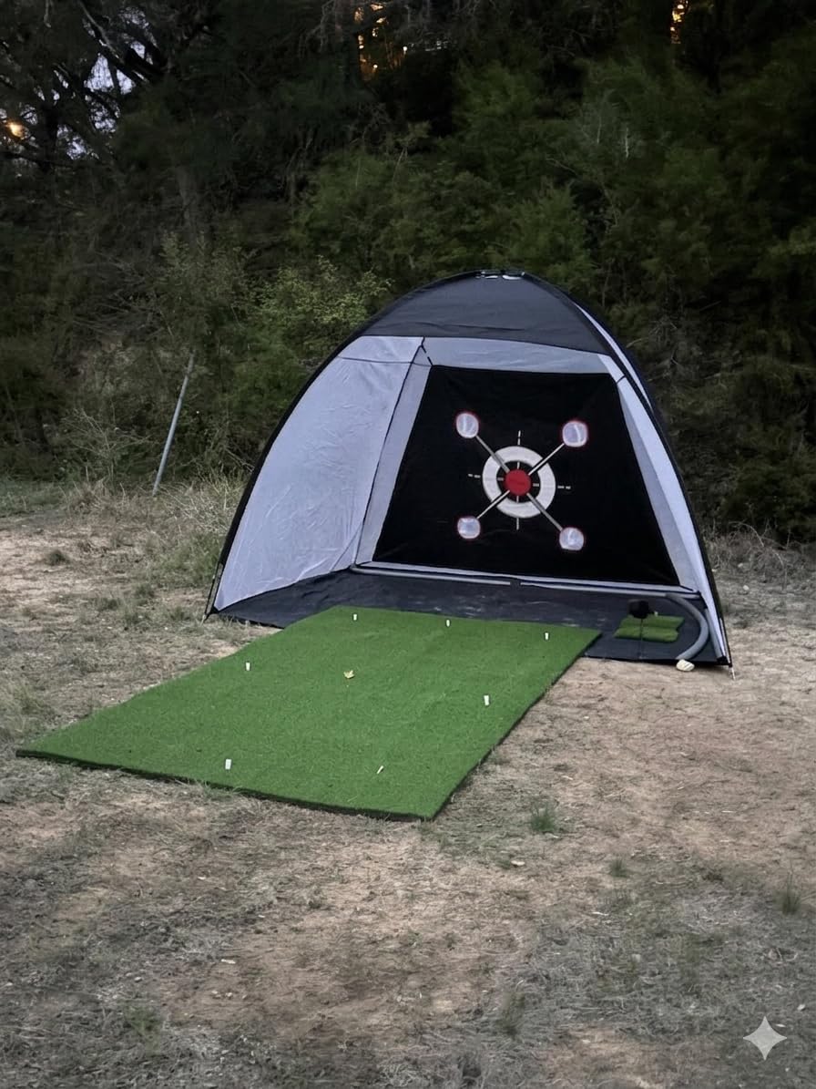 Golf Net, 10x7FT with Golf Practice Mat, Hitting Aid Nets for Backyard Driving Chipping Training Swing with Targets Outdoor or Indoor- Gifts for Men/Dad/Him customer photo 1