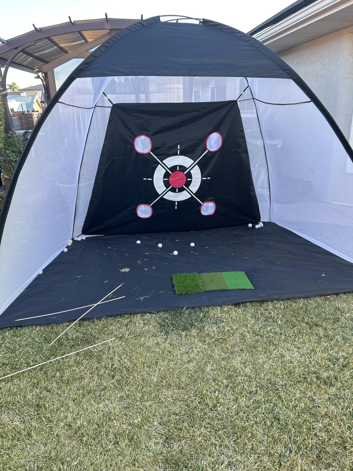 Golf Net, 10x7FT with Golf Practice Mat, Hitting Aid Nets for Backyard Driving Chipping Training Swing with Targets Outdoor or Indoor- Gifts for Men/Dad/Him customer photo 2