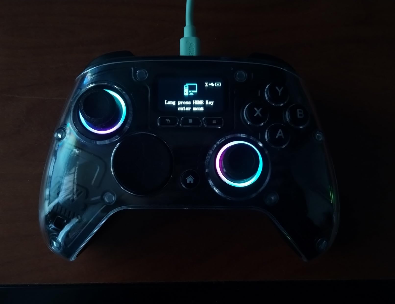 AOC PC Controller - Interactive Screen Wireless Controller Compatible with PC/Switch/Switch 2/iOS/Android, Hall Effect Joystick & Triggers, RGB Lighting, Adjustable Vibration/Turbo, 1000mAh Battery(Black) customer photo 1