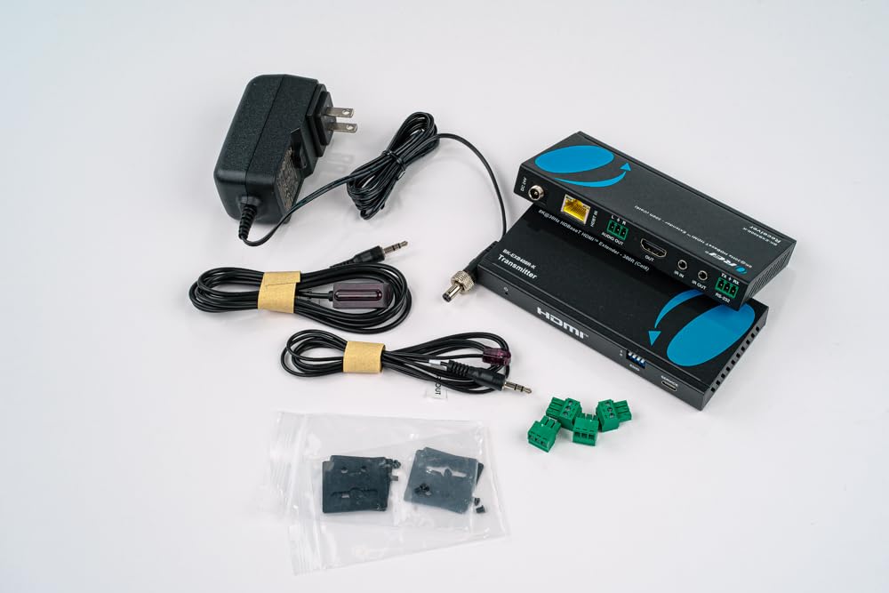 OREI 4K @ 120Hz HDMI Over Ethernet Extender Balun - HDBaseT UltraHD 8K@30hz CAT6/7 Cable with HDR, CEC & IR Control, RS-232 Up to 400 Ft Power Over Cable Audio Out (BK-EXB400R-K) customer photo 1