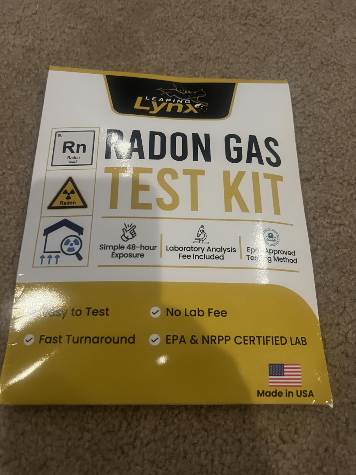 EPA-Approved Radon Test Kit for Home, Lab Analysis Included | Detects Radon Gas Levels in Basements & Living Spaces | Easy-to-Use Air Quality Test with Lab Report & Discounted Shipping| Radon Detector customer photo 1