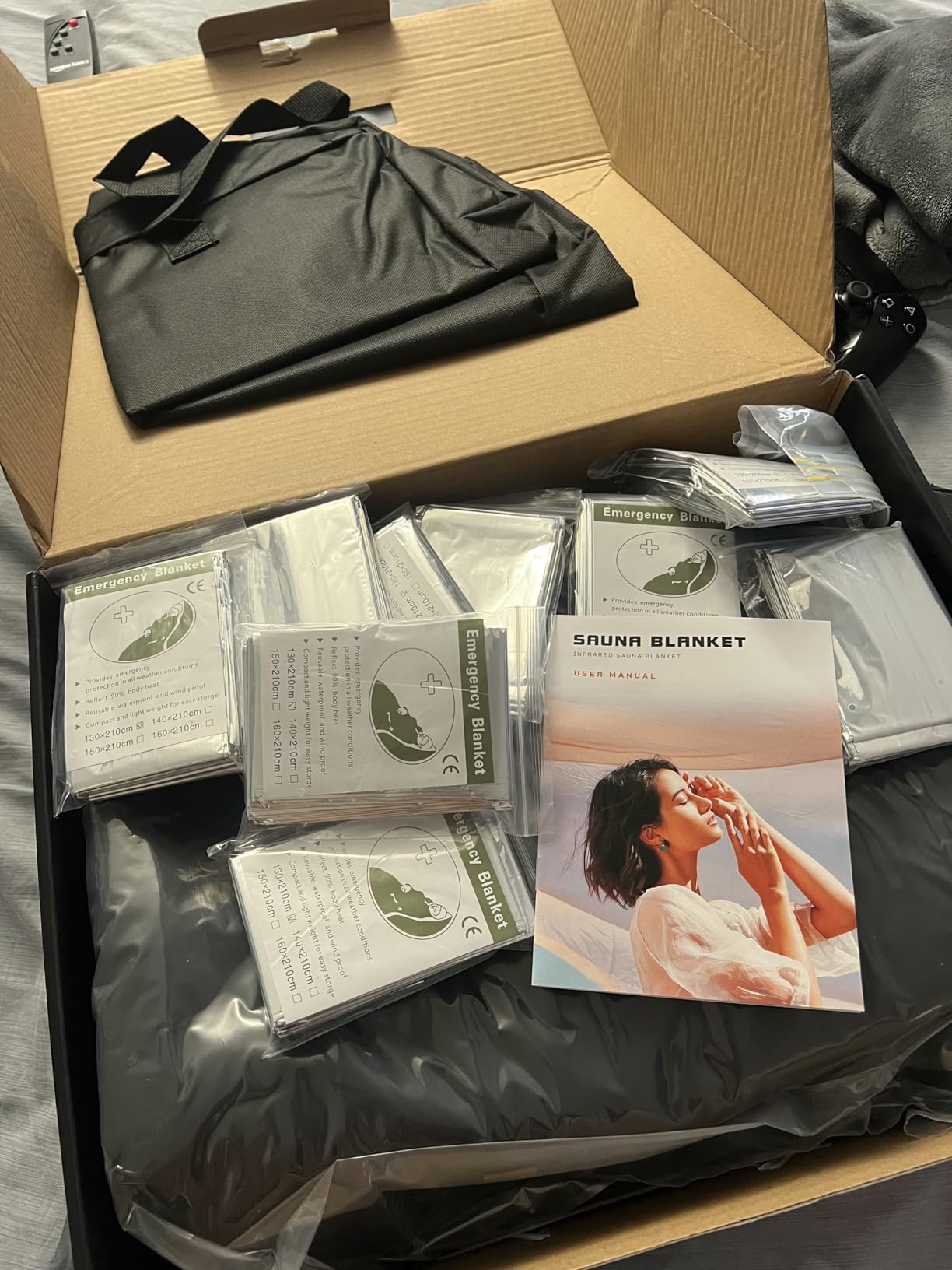 Infrared Sauna Blanket - Portable Far Infrared Sauna for Home Relaxation - PU Sauna Blanket - Infrared Blanket Sauna with 77-176 °F Temp Range,for Full-Body Relaxation (Raven Black) customer photo 1