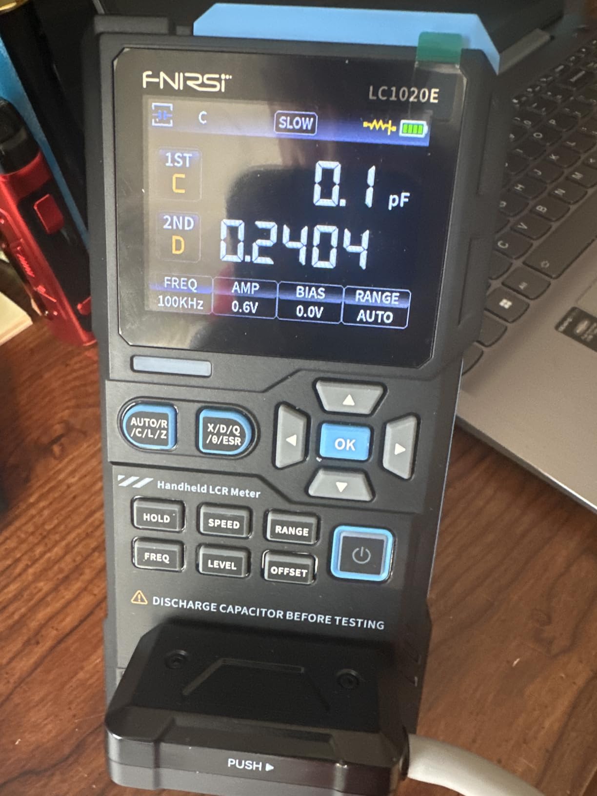 FNIRSI LC1020E 100kHz LCR Meter, 19,999 Counts Resistor Inductor Capacitor Tester, Auto Component Detect, Measures ESR/Q/D/θ/X, 2.8